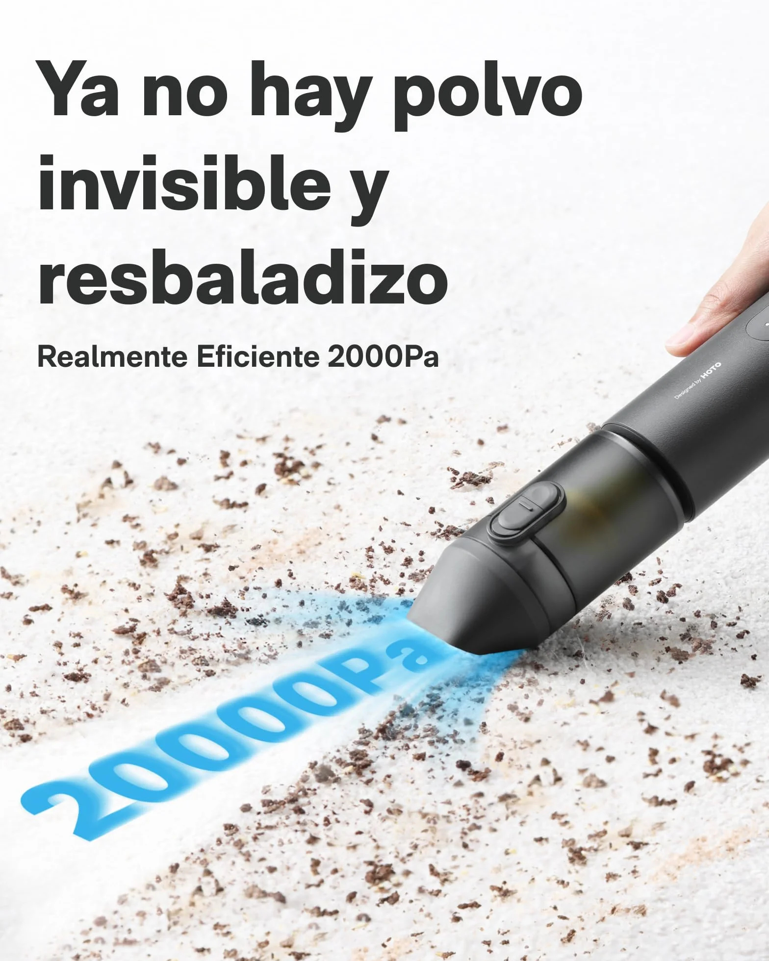 HOTO Aspirador de Mano para Coche, Aspirador Portátil Potente, Mini Aspiradora sin Cable, Alta Potencia de succión 20000 Pa, 4 en 1 Aspiradora Pequeña para Coche, Computadora,Pelo de Mascotas, Hogar