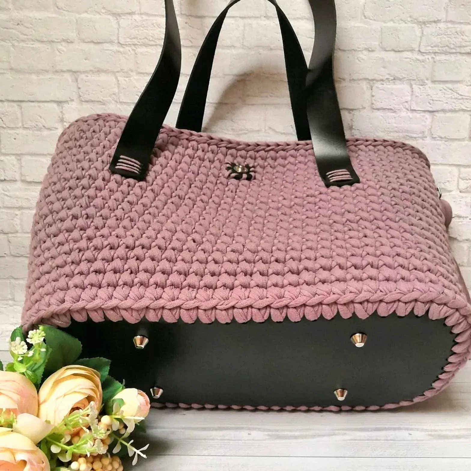 Laughhe 4 Piezas Bolsa Cojín Inferior Oval de Cuero PU 22×10CM para Fabricación de Bolsos
