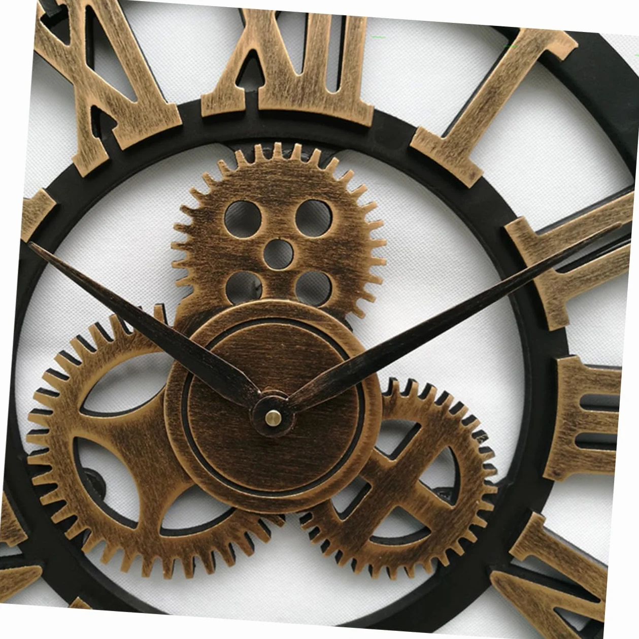 PRETYZOOM Reloj De Pared Industrial Diseño De Engranajes Retro y Decorativo Sin Dorado