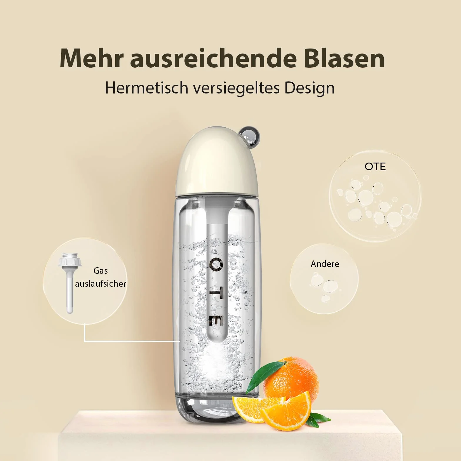 OTE Máquina de agua con gas portátil Doble capa PET Máquina de transmisión de soda portátil Segura 450 ml Personal PET Seltzer Stream Carbonatador Sin electricidad Sin BPA(no incluye cartuchos de Co2)
