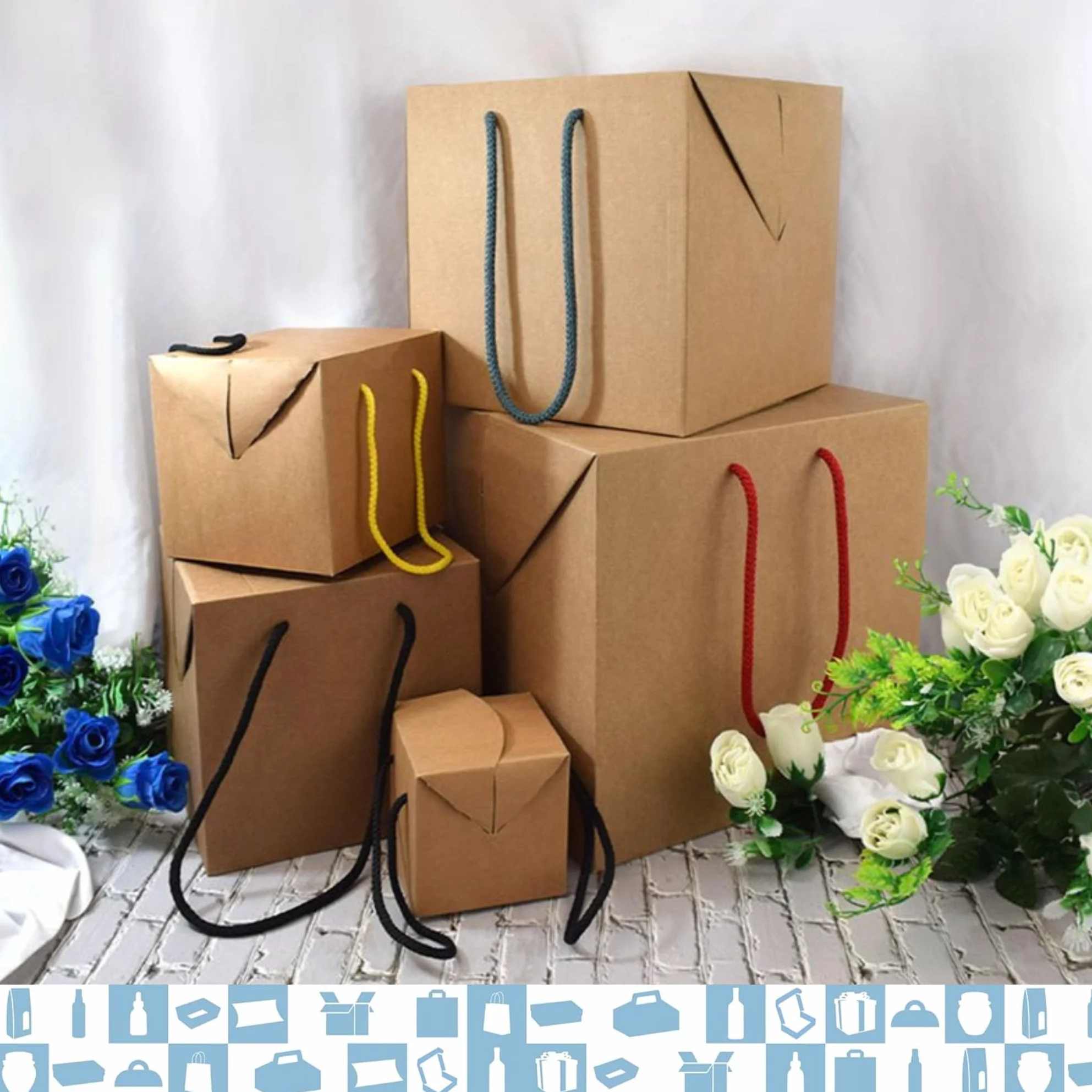 Cajas Regalo Cubo 300x300x300mm (Pack 25) - Caja para regalos, cesta, envios, tienda - Marrón