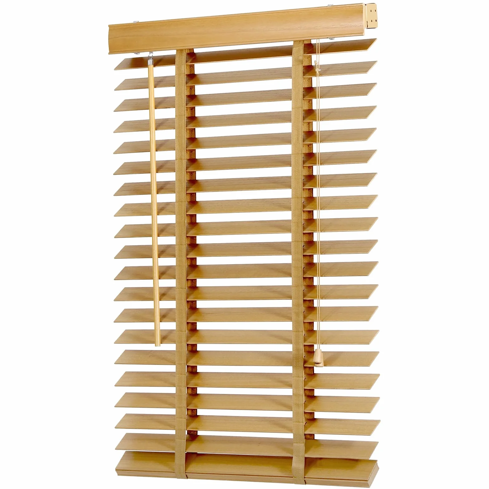 Sekey Persiana Veneciana de Madera, 50 mm, 110 x 250 cm, Color Madera Natural