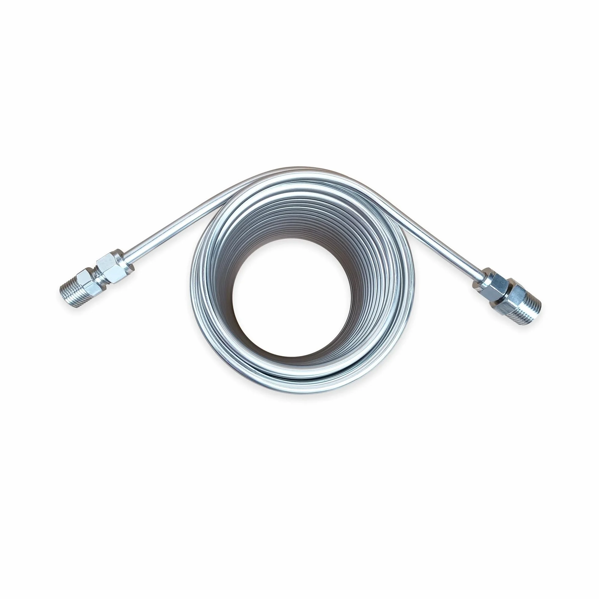 Enfriador de Mosto y Agua for Cerveza de Doble Capa, serpentín de enfriamiento de 14 m de Longitud, Acero Inoxidable 304 de Grado alimenticio, Conector de 3/8" y 1/2" Uso Multifuncional