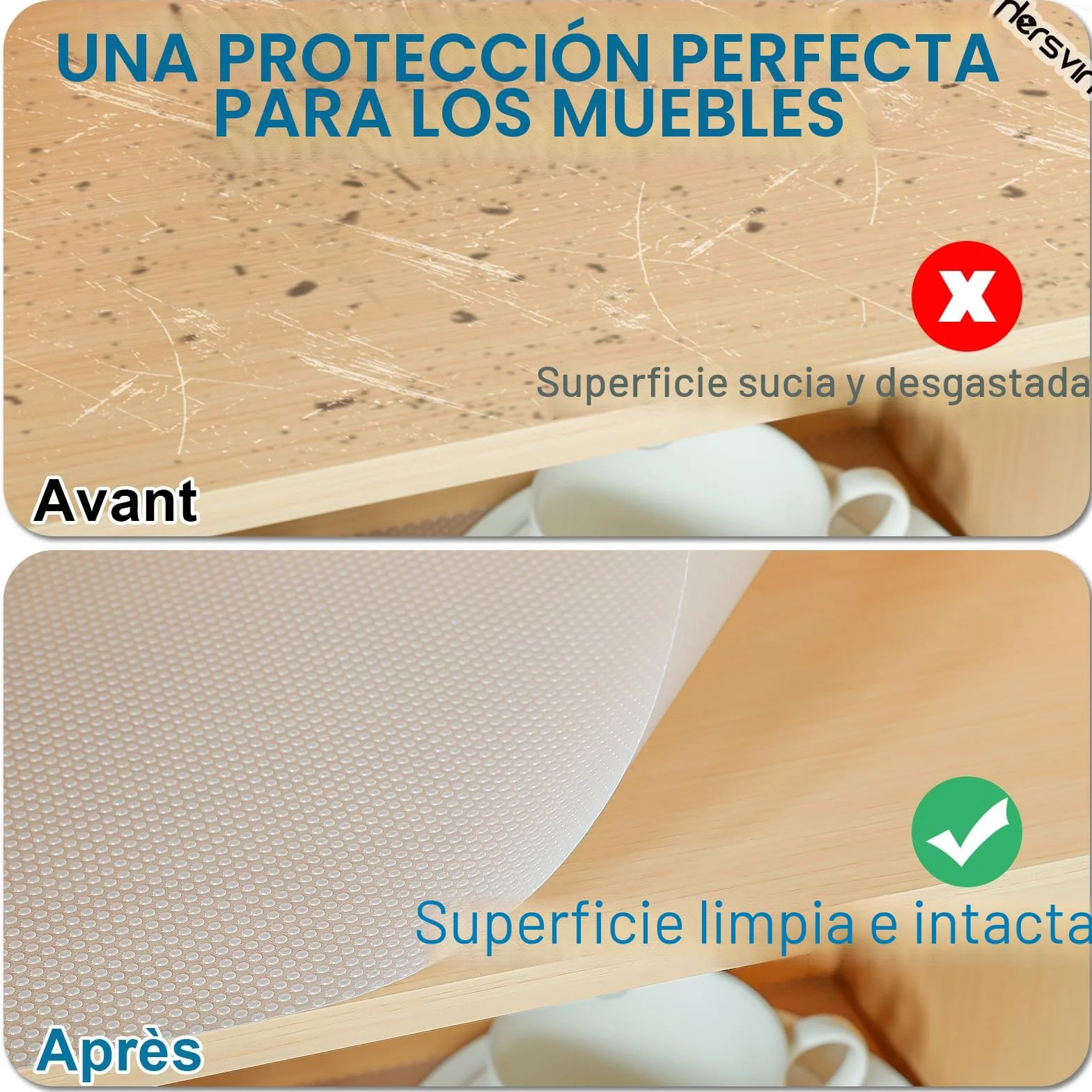 Hersvin Plastico Protector para Cocina Cajones, Alfombras Non Adhesivo EVA Cubre Encimera 50cmx600cm Transparente