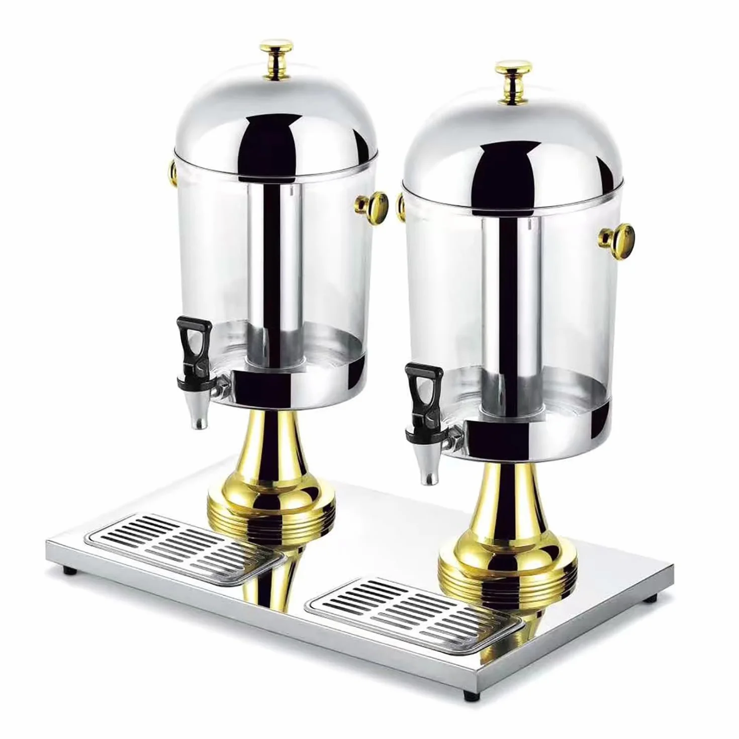 Dispensador de bebidas de limonada, 8 l/16 litros, con núcleo de hielo y bandejas de goteo, ideal para restaurantes, hogares, hoteles, fiestas, duradera y fácil de limpiar