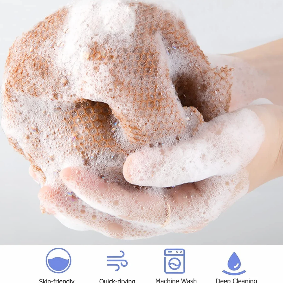 Toalla Exfoliante de Baño para Hombres y Mujeres, Exfoliador de Espalda 80cm
