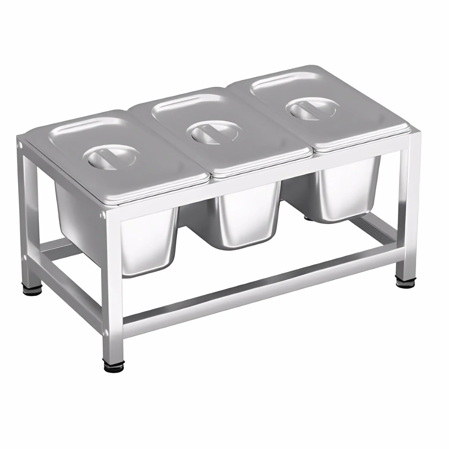 Contenedor de especias de acero inoxidable, estación de ingredientes multifuncional con separadores extraíbles y patas de goma antideslizantes, fácil de limpiar