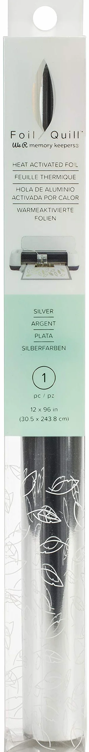 We R Memory Keepers Pluma de Aluminio Rollo 12 x 96 Pulgadas Foil Plateado 30.5 x 244 cm