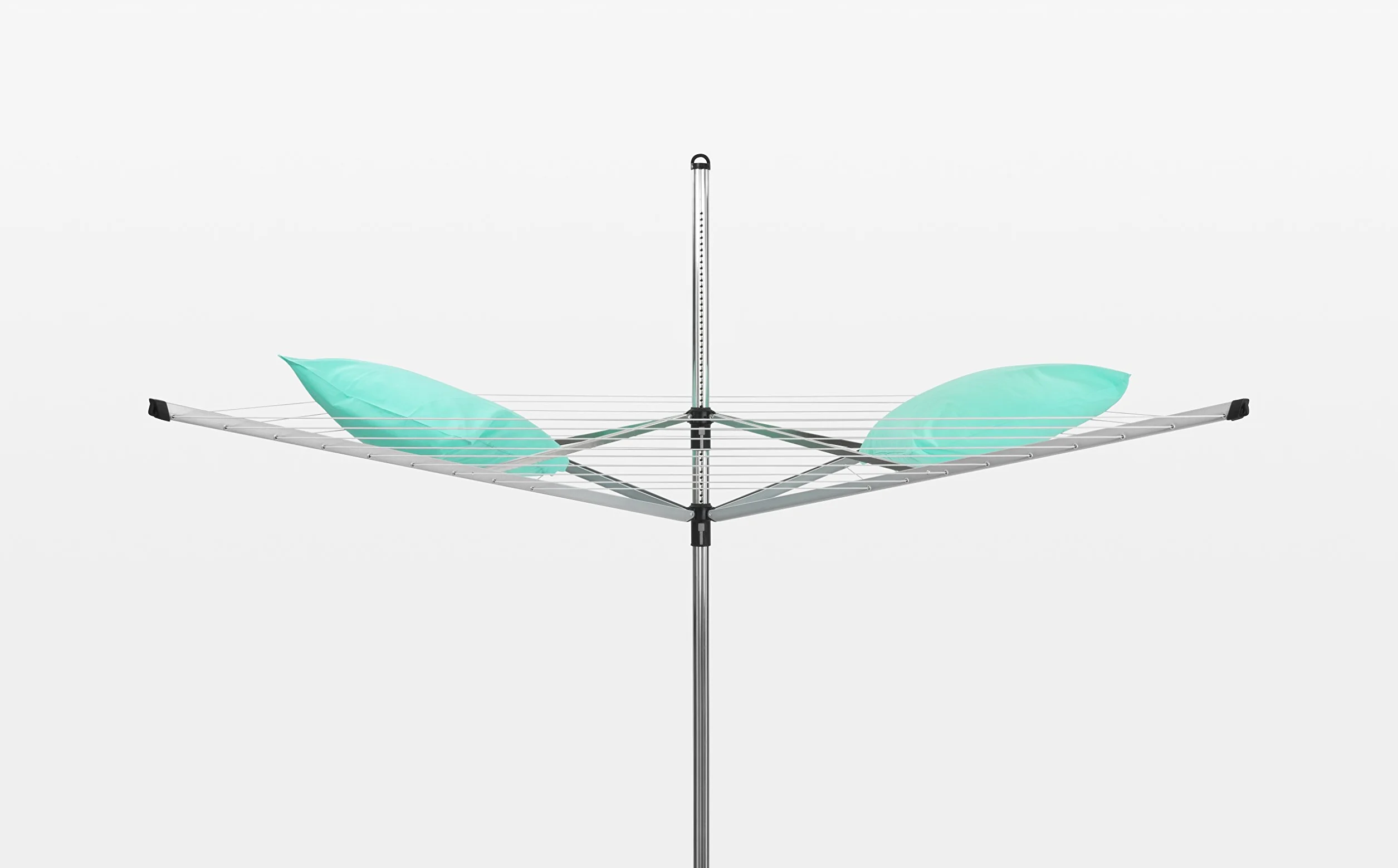 Brabantia - Tendedero Rotary Lift-O-Matic - con Soporte para jardín - Ajustarlo fácilmente a tu Altura - Cuerdas resisitentes a los Rayos UV - Antideslizantes - Metallic Gris - 50m