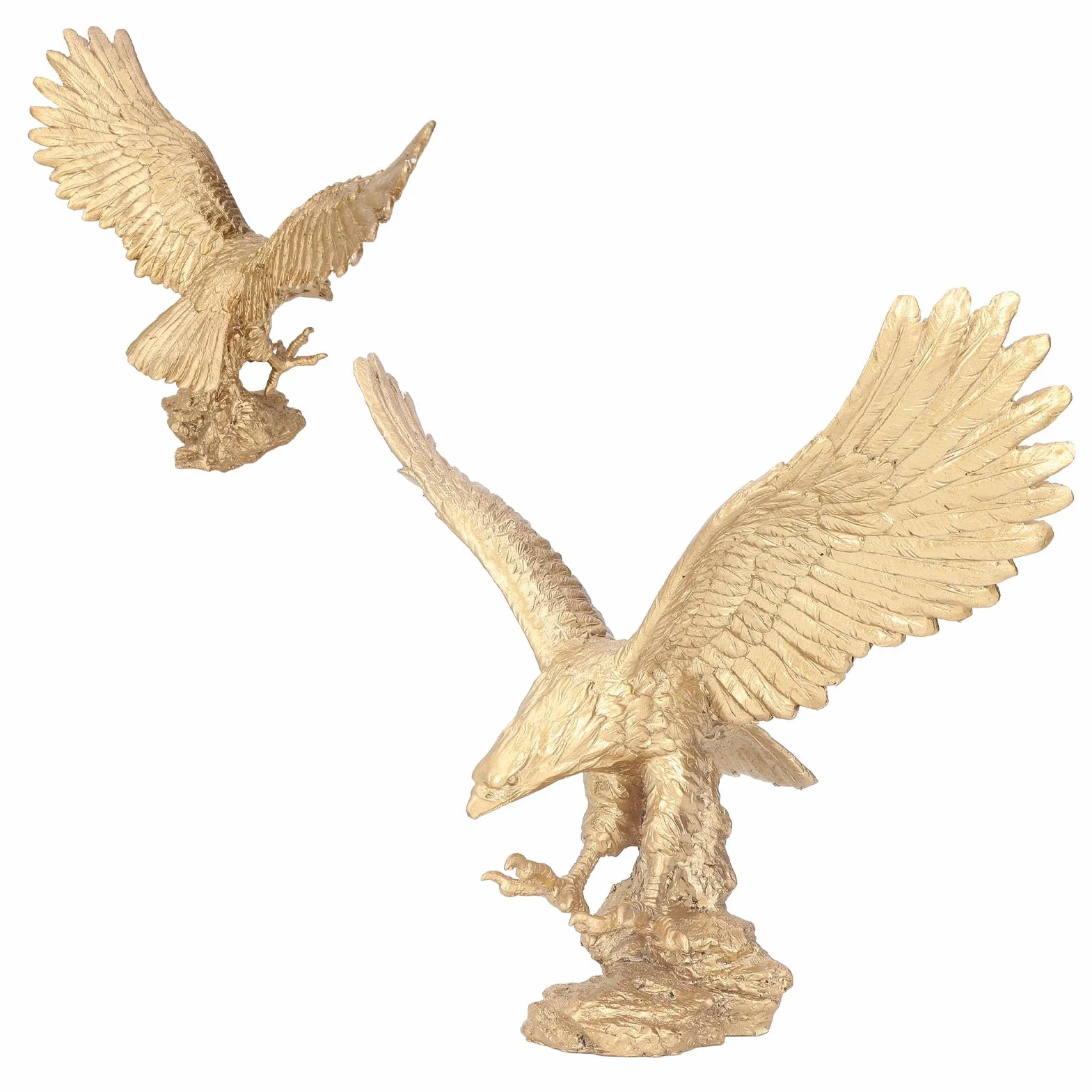 Escultura de águila de resina, decoración de mesa, gran águila, estatuilla dorada, ornamentos, estatua, gran estatua, águila, resina, ornamento, oficina, decoración