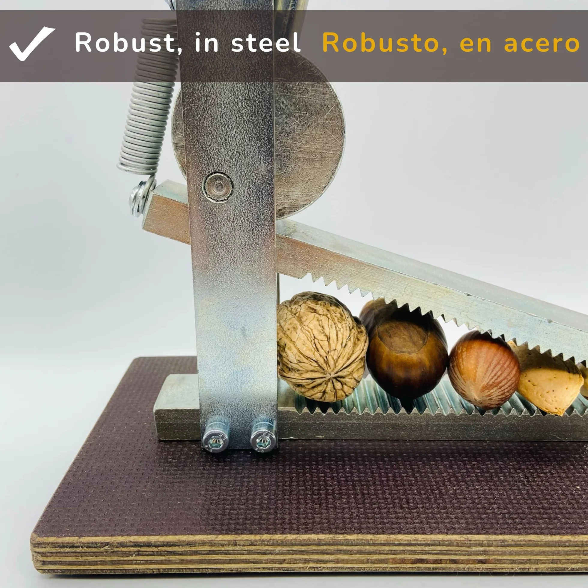 Cascador de Frutos Secos - Fabricado en Acero Máquina Partir Almendras Partidor Pelador de Nueces Avellanas Aceitunas Marisco Rápido Sin Esfuerzo
