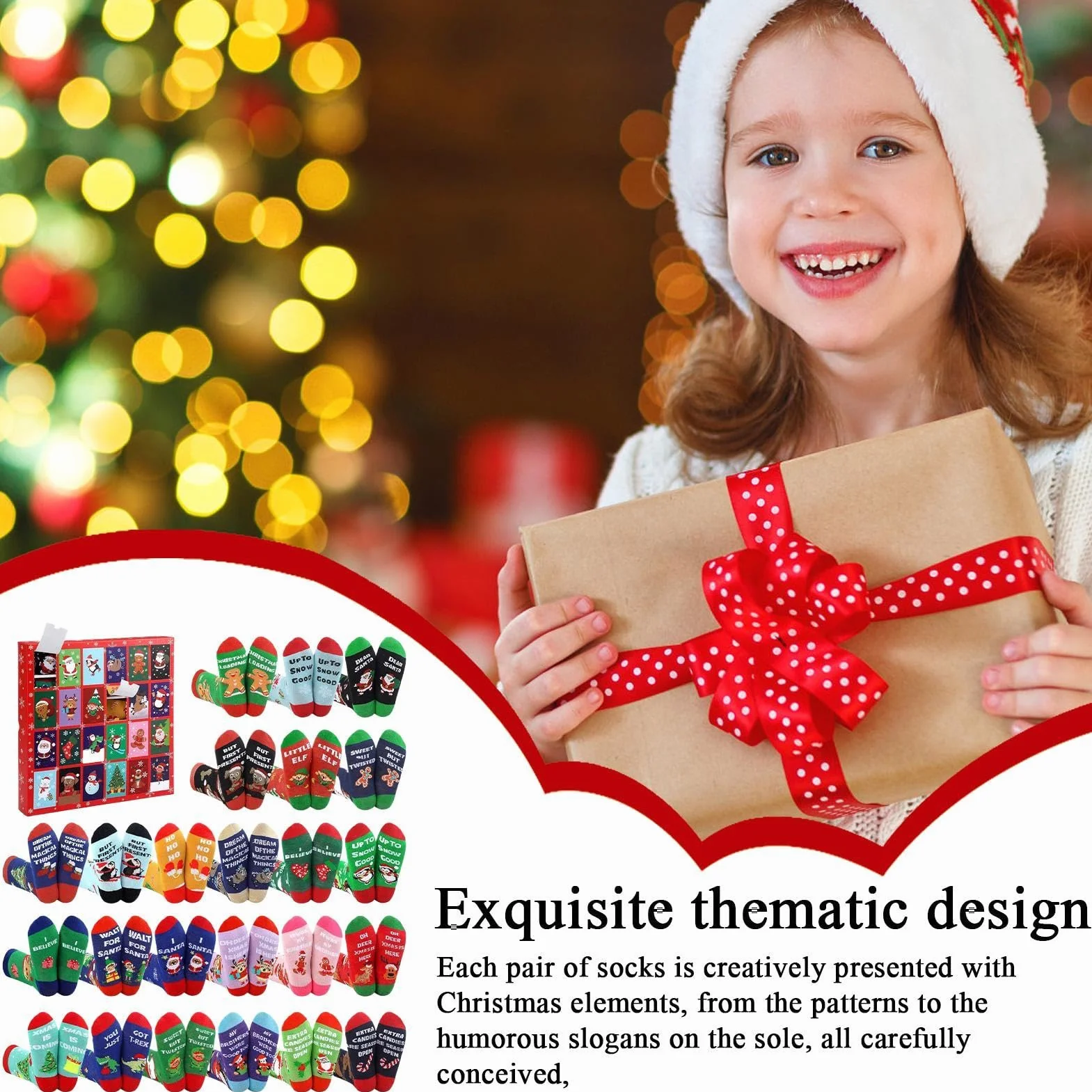 Calendario de Adviento Navideño 24 Pares De Calcetines Media Caña Cálidos Y | Calendario De Cuenta Regresiva De Calcetines Navideños Para Adolescentes Niños Niñas Vacaciones Festivales