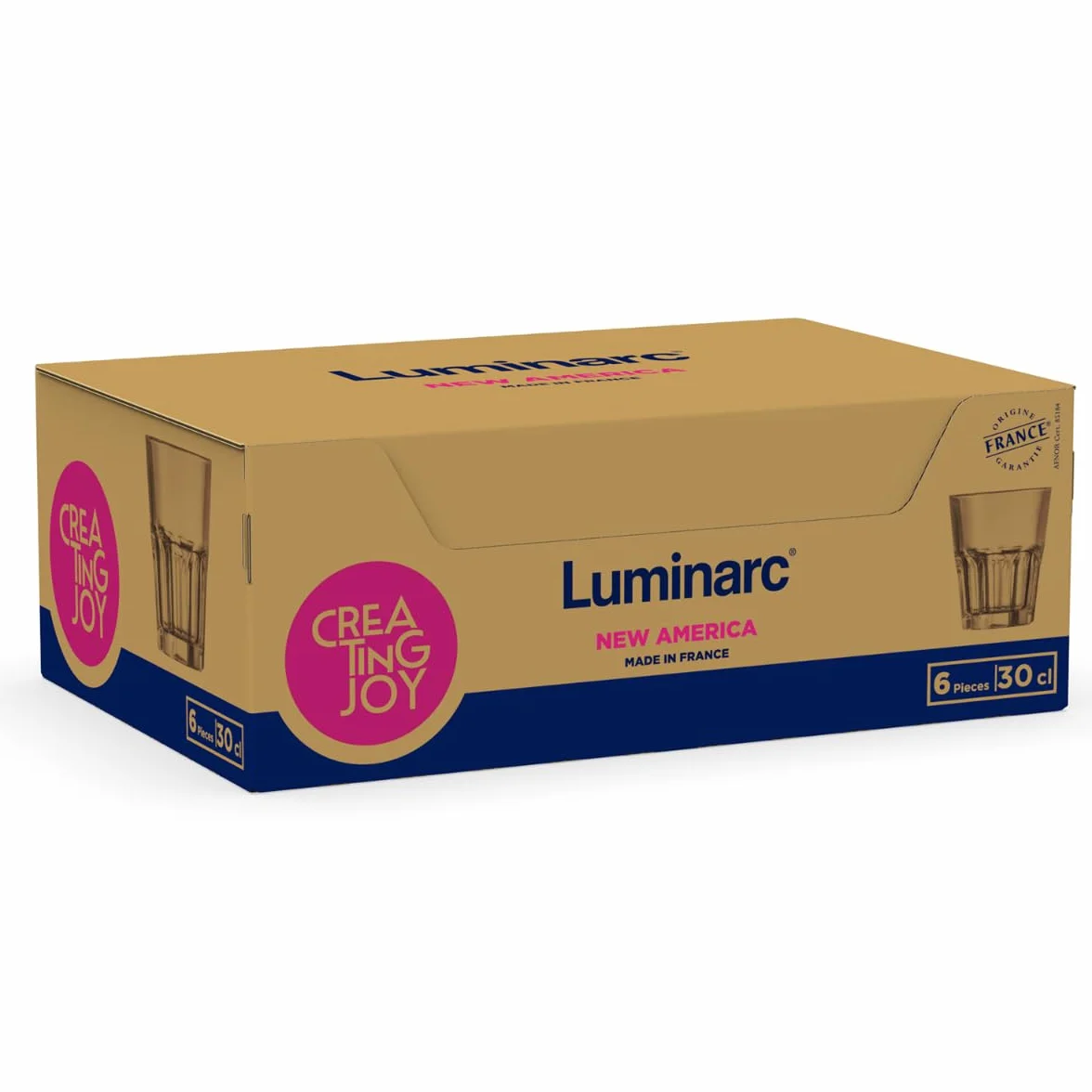 Luminarc New America Set 6 Vaso Bajo Vidrio Eco 30cl