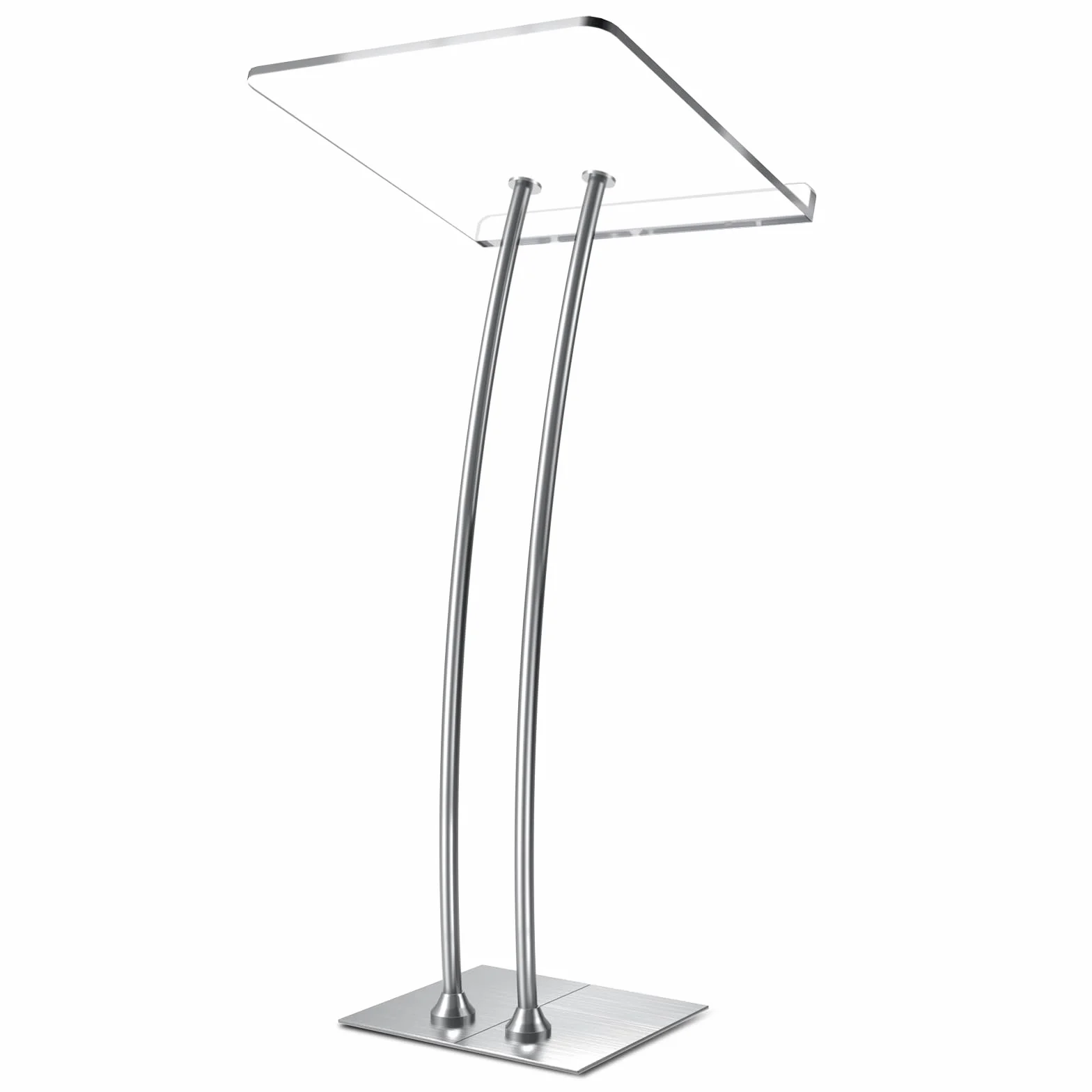 Atril acrílico, púlpito de Iglesia Transparente con Base Estable de Hierro con encimera acrílica Espesada de 10MM, Atril Multiusos para aulas Modernas, conciertos y Bodas, 114cm x 60cm x 40cm