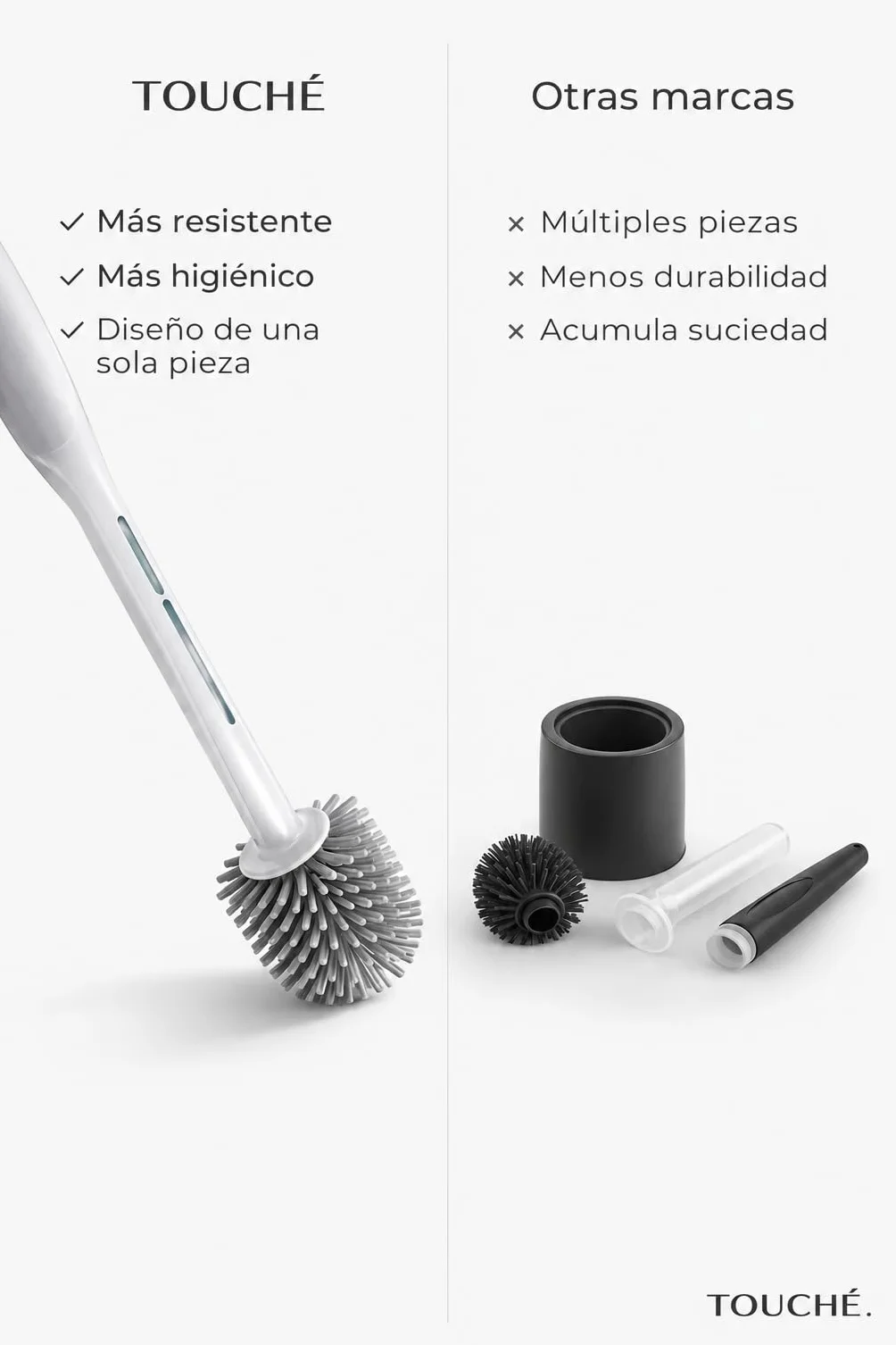 Escobilla de Baño con Dispensador de Jabón, Antibacteriana de Silicona para Limpieza de Inodoro