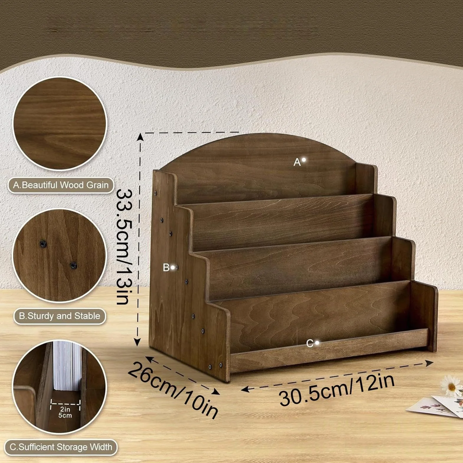 Soporte para tarjetas coleccionables deportivas Organizador de 4 Niveles | Base para Cartas de Béisbol Para Mesa, Letreros, , Negocios, Pasteles, Libros, Fotos, Postres y