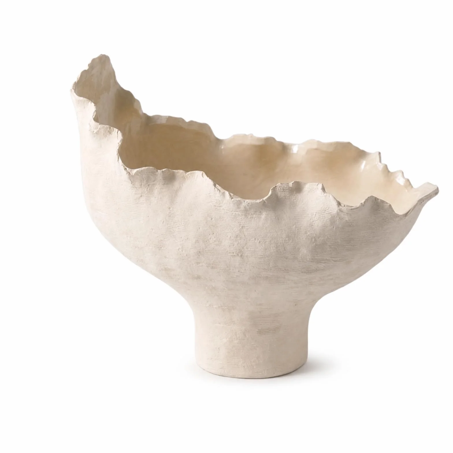 MagiDeal Jarrón de Cerámica Florero Escultural Vaso Decorativo Centro de Mesa Barro con Pátina Artesanal y Acabado Mate Que, Beige, C款 Beige Bajo 42 26 H35cm