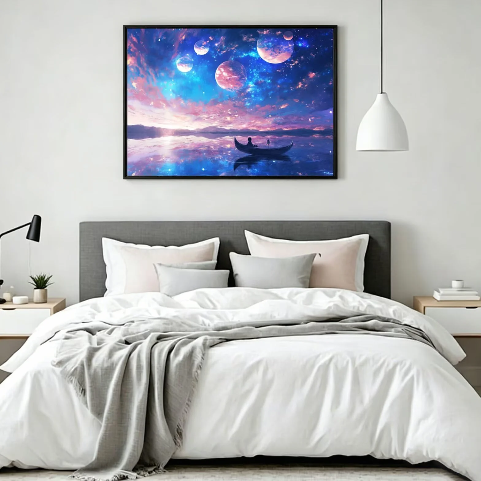 Pintar por Numeros planeta Pinturas Acrilicas Bote pequeño Pintura por Numeros Lienzos para Pintar, Pintura Acrilica Manualidades, Decoración para Hogar, Regalos Cumpleaños, 90x120cm Sin Marco, q-898