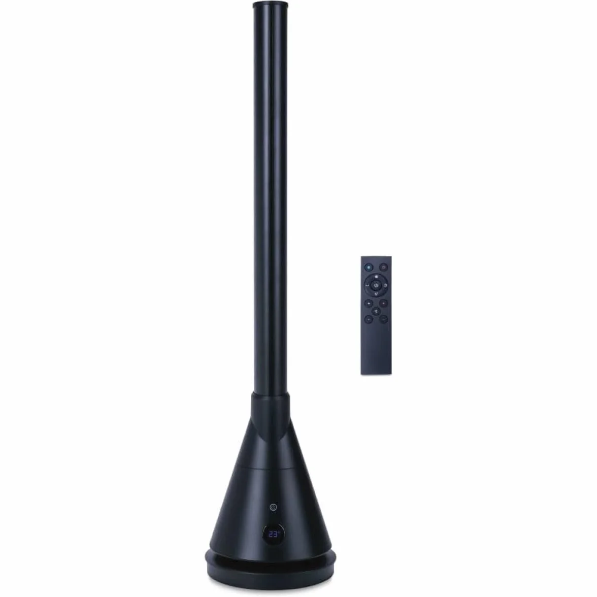NEWTECK NEWLUX Ventilador de Torre Dual 365 Negro, con Función Calor, Temp. Ajustable 1-30ºC, Termostato, Temporizador 8h, Táctil, Mando a Distancia, Oscilante, 4 niveles Calor y 9 Frío, 1800W