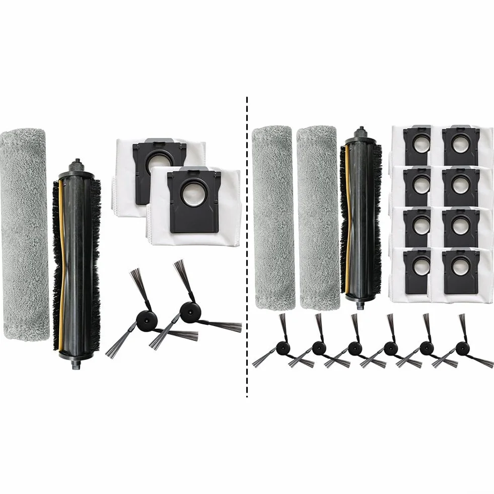 Kit de paño para fregona lateral principal, 1 juego con bolsas de polvo, piezas de repuesto para aspiradora, cepillo principal de nailon y paño de microfibra para fregona, compatible con modelos Z5/Z5