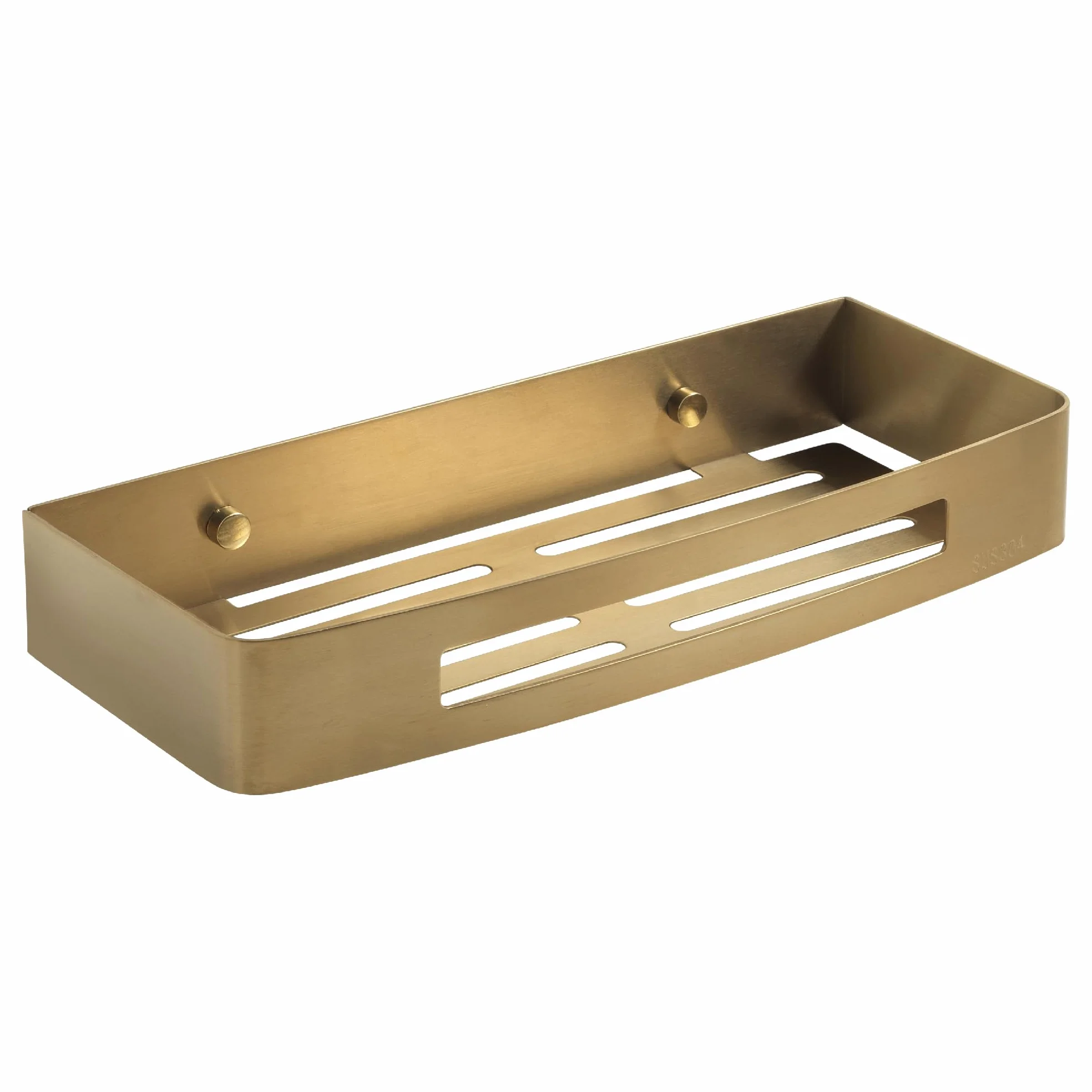 Gedy NERVA Cesta ducha, estante ducha, Acero inox AISI 304, Oro mate, 30 x 12,8 x 4,5