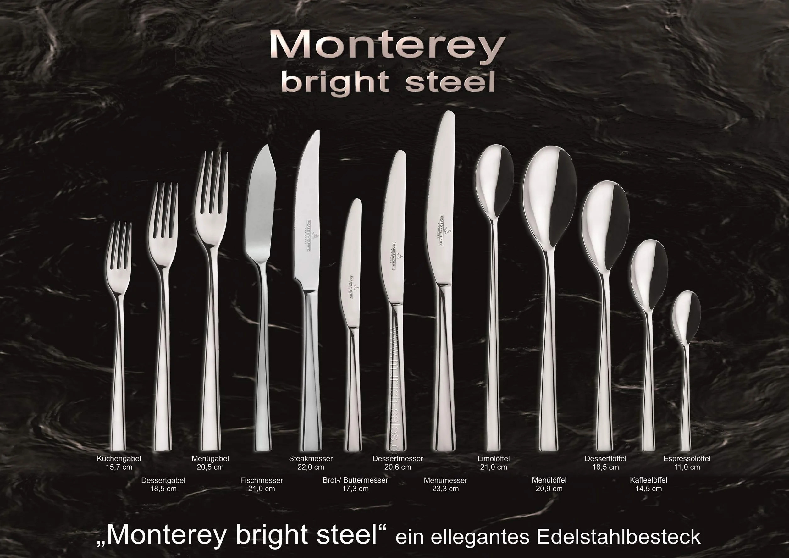 Set de regalo de 24 piezas, de la serie Monterey Bright Steel de Picard & Wielpütz