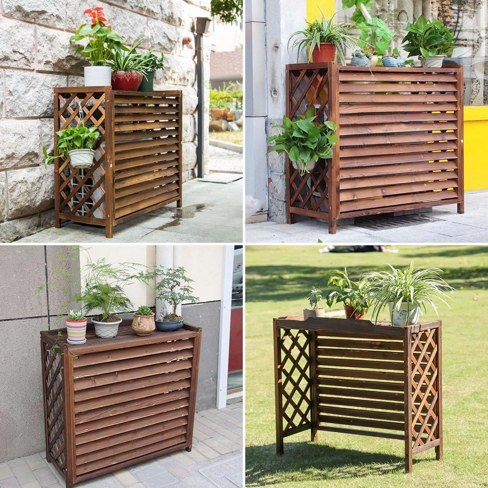 Cubre Aire Acondicionado Exterior Funda Para Aire Acondicionado Balcon Protector Aire Acondicionado Exterior Proteger Del Sol Y La Lluvia Cubierta Aire Acondicionado Exterior Soporte Plantas(100x44x93