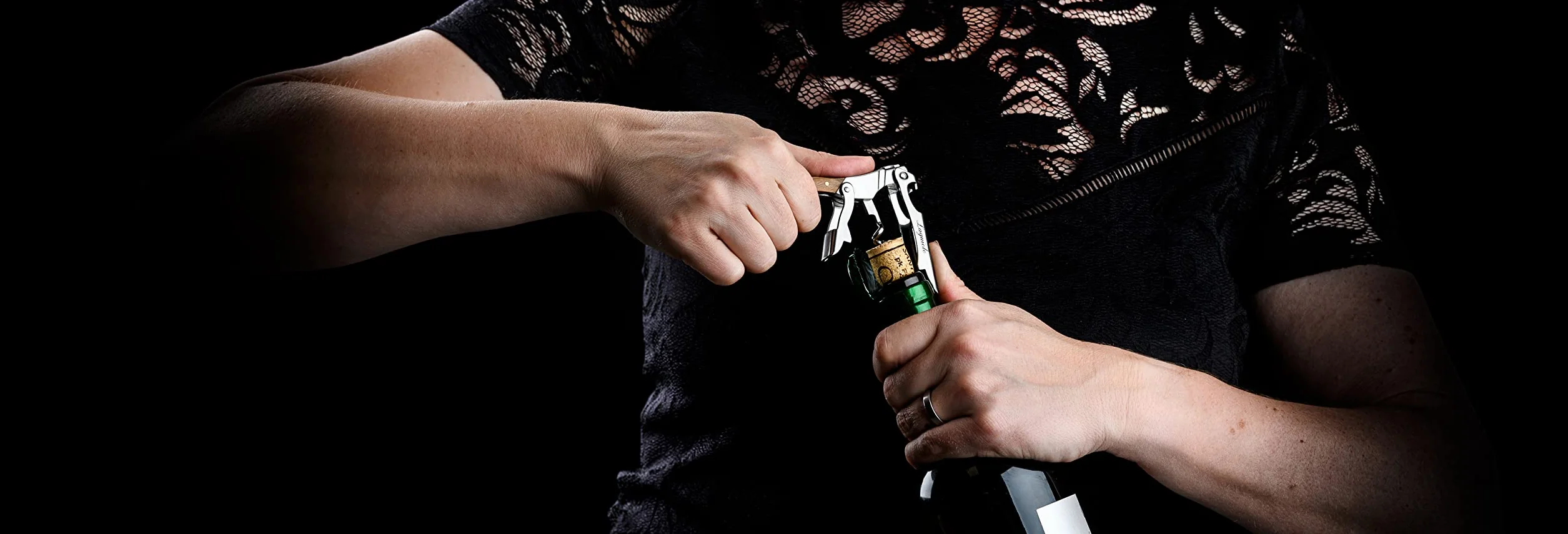 Laguiole Style de Vie Sacacorchos abrebotellas cortador de láminas madera de olivo