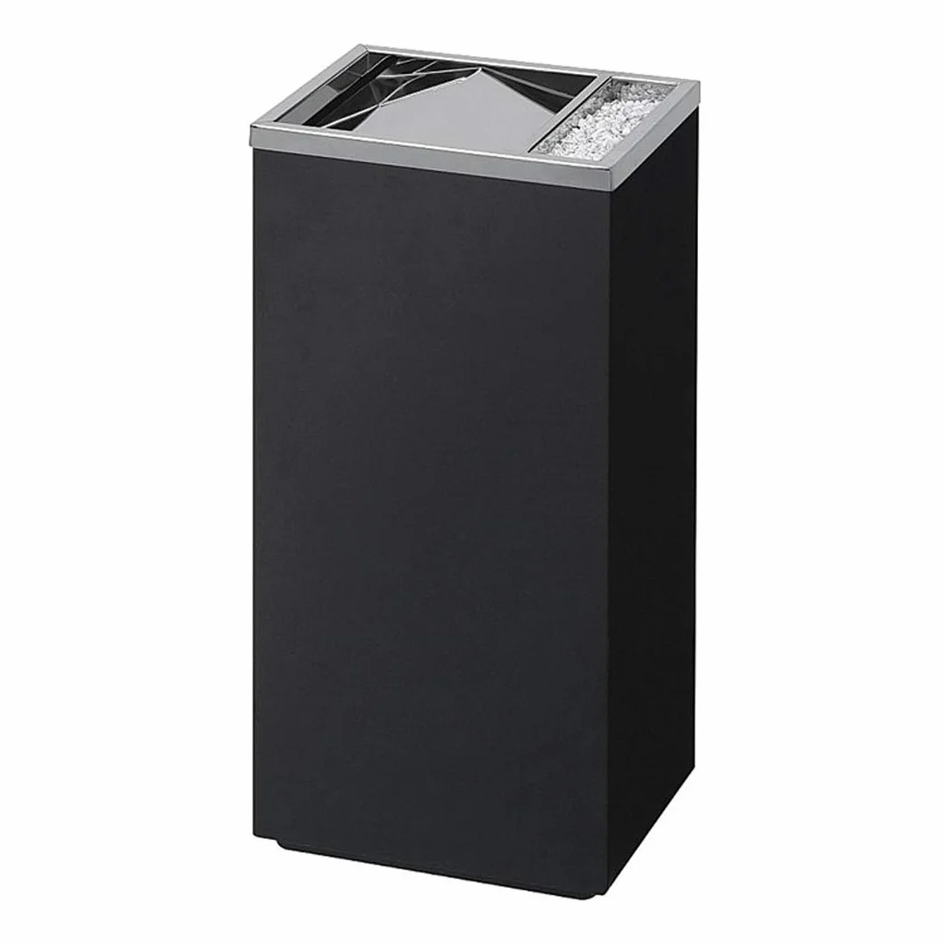 Danieli Store - Cenicero de pie CEP002/NE - Cenicero exterior con Papelera con tapa giratoria - Cenicero de chapa pintada - Centimetri 30 x 24 x 60 - Litri 17 - Negro