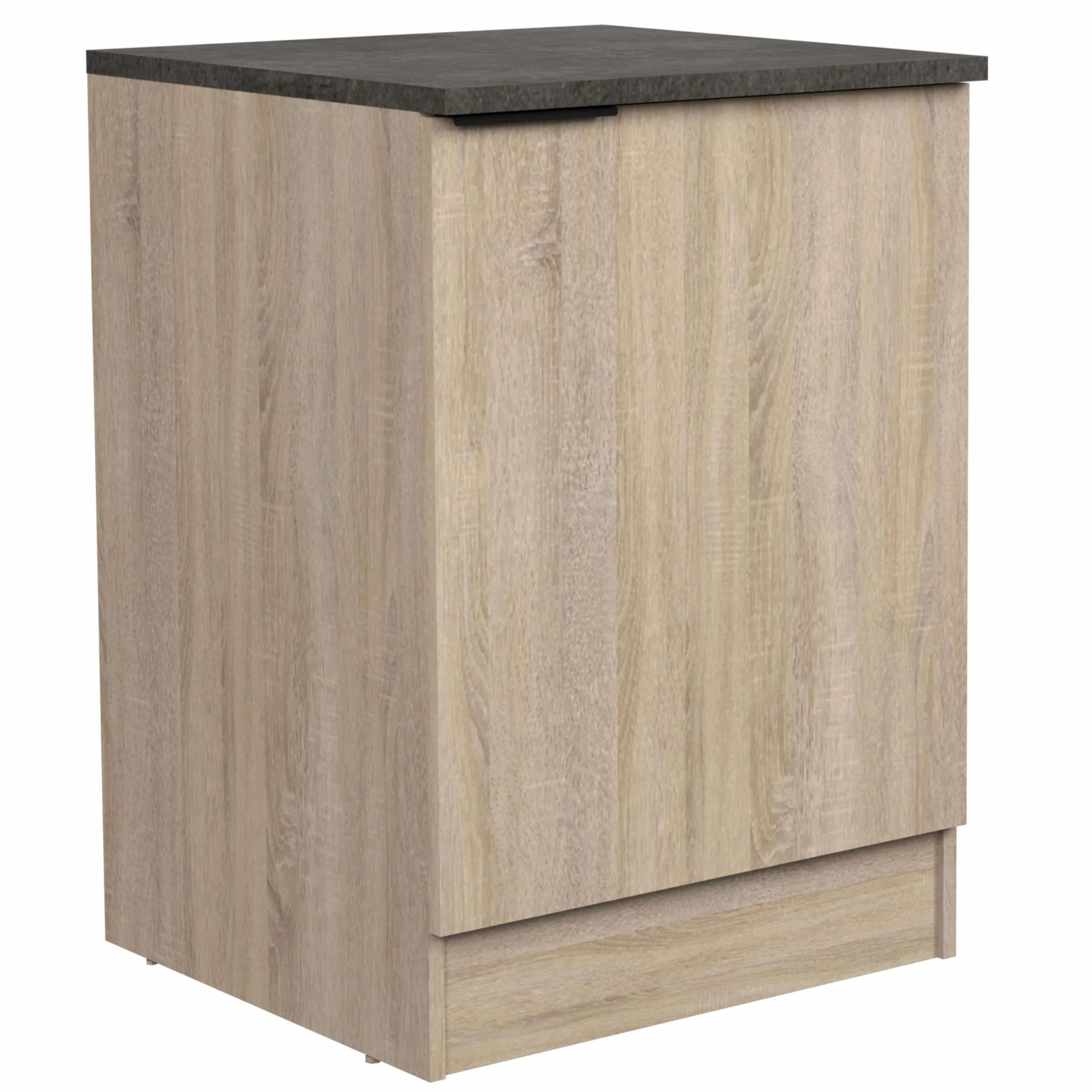 Miroytengo Módulo Cocina Inferior Arko Estilo Industrial en Color Roble Áspero y Negro con 1 Puerta y 1 Estante Interno 60x60x86 cm