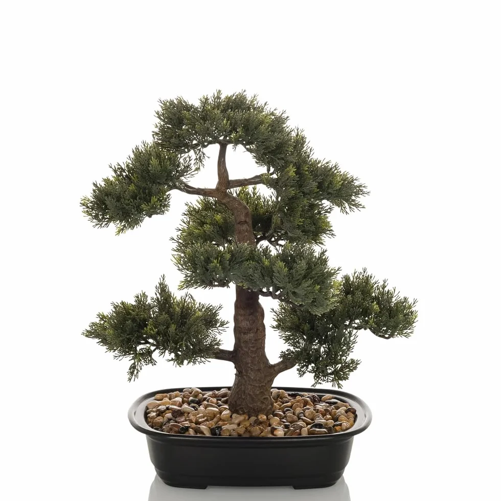 hjh OFFICE Planta Artificial Bonsai Planta Artificial Decorativa, fácil de cuidar árbol Artificial, Altura 44 cm, Pino, Verde 871050