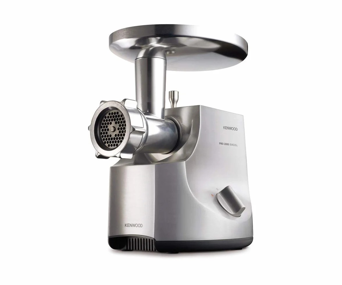 Kenwood Pro Food Mincer Picadora de Carne Eléctrica, 3 Discos Acero Inoxidable, 2 Velocidades, MG700, Potencia 2000W, Color Plata