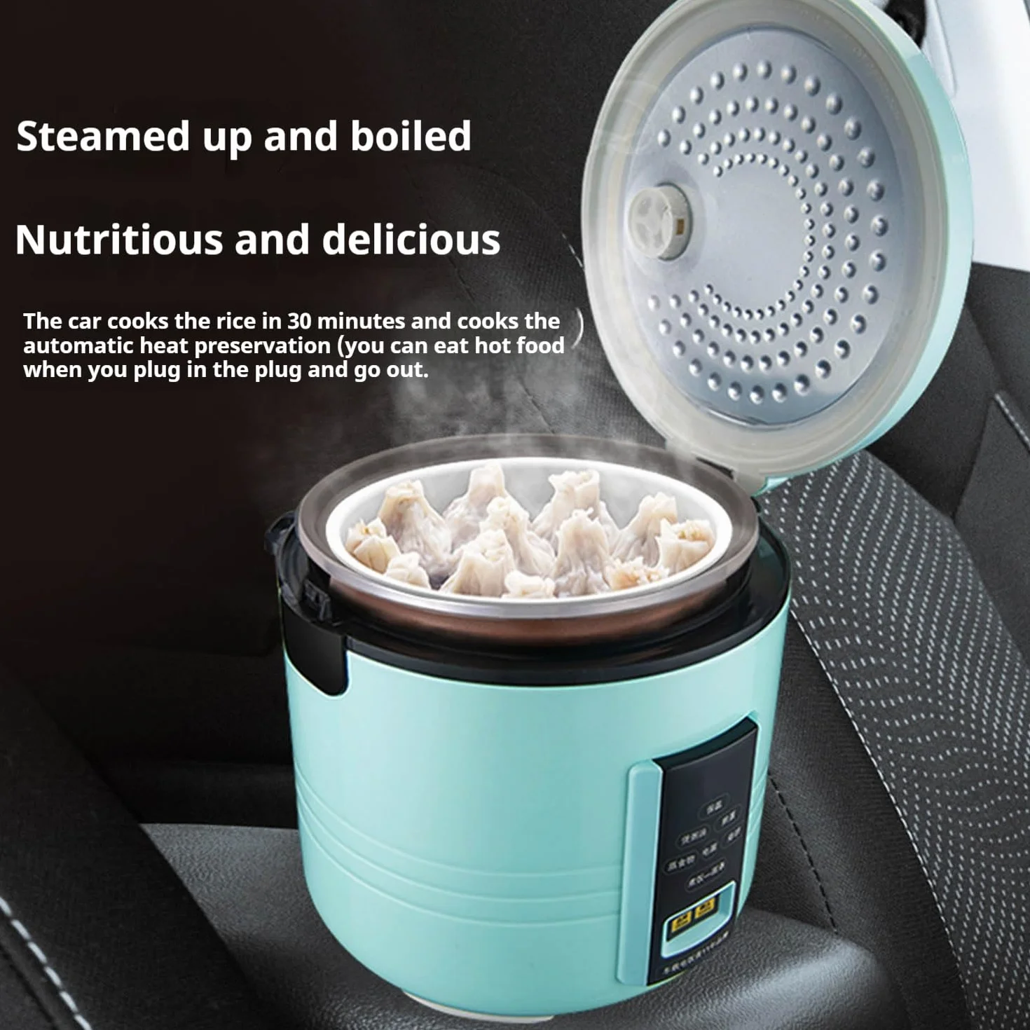 Olla Arrocera para Camion 24v,Portátil Multifuncional Mini Rice Cooker 12 V,para Viajar, Acampar y Hacer picnics,12v/Car,5L