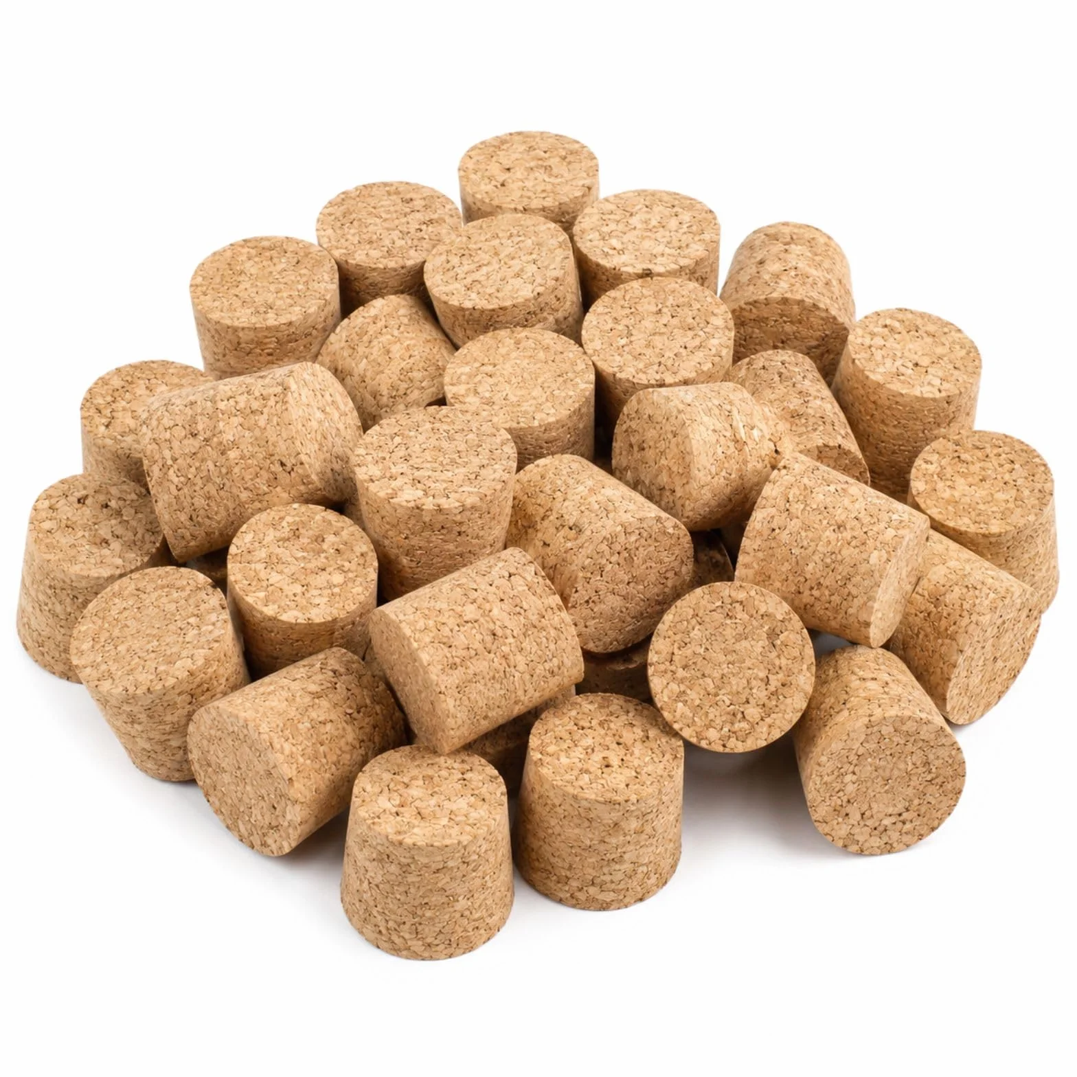 AlcoFermBrew - Tapones de corcho natural (34/30 x 24 mm, 50 unidades, para caramelos, señoras, jarras, botellas y cristalería de laboratorio