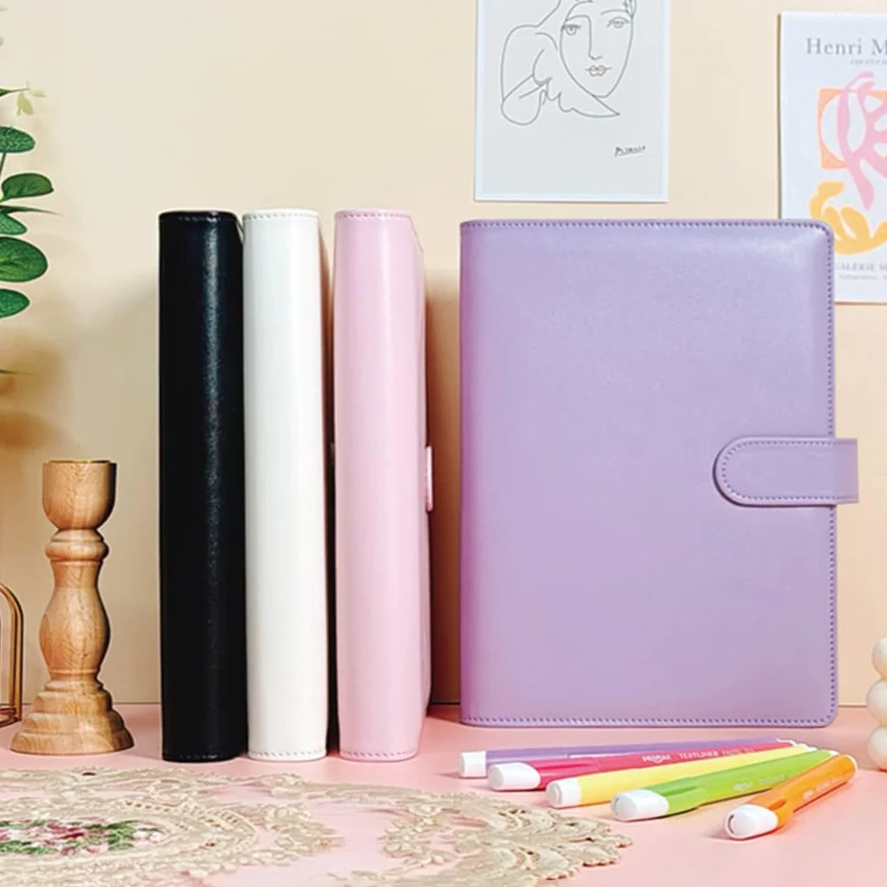 Carpeta A5 Kpop para tarjetas fotográficas con 240 bolsillos, álbum para tarjetas fotográficas con 30 fundas de doble cara para tarjetas fotográficas, 6 anillas de piel sintética, bonito libro