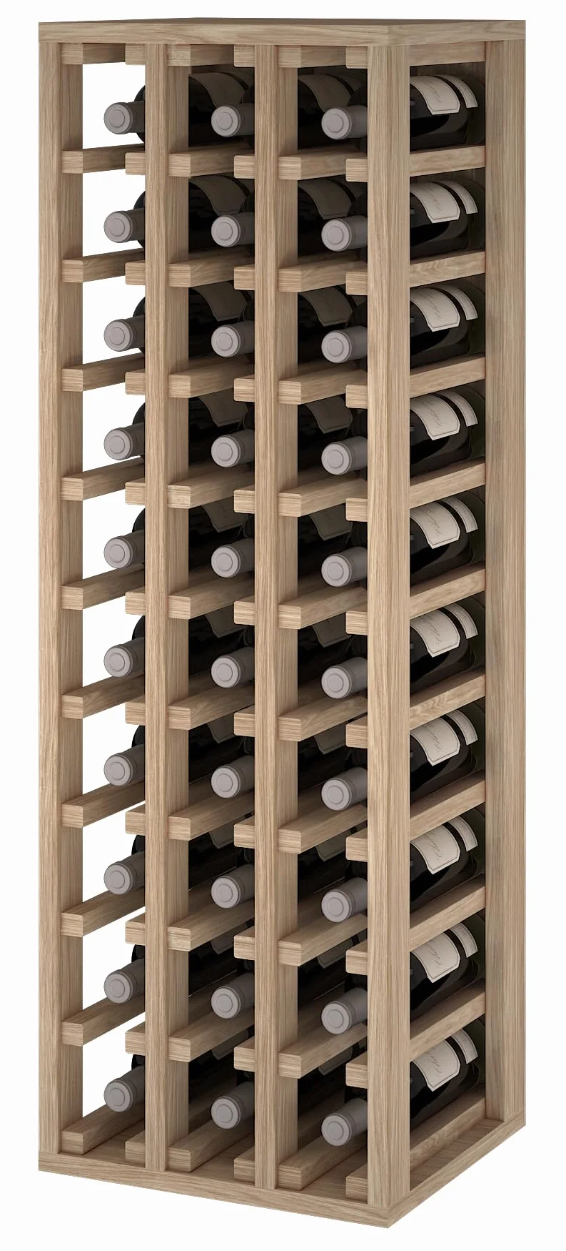 Botellero de Madera para 30 Botellas de Vino Diseño Vertical Mueble Tipo Wine Rack 105x35x32 cm