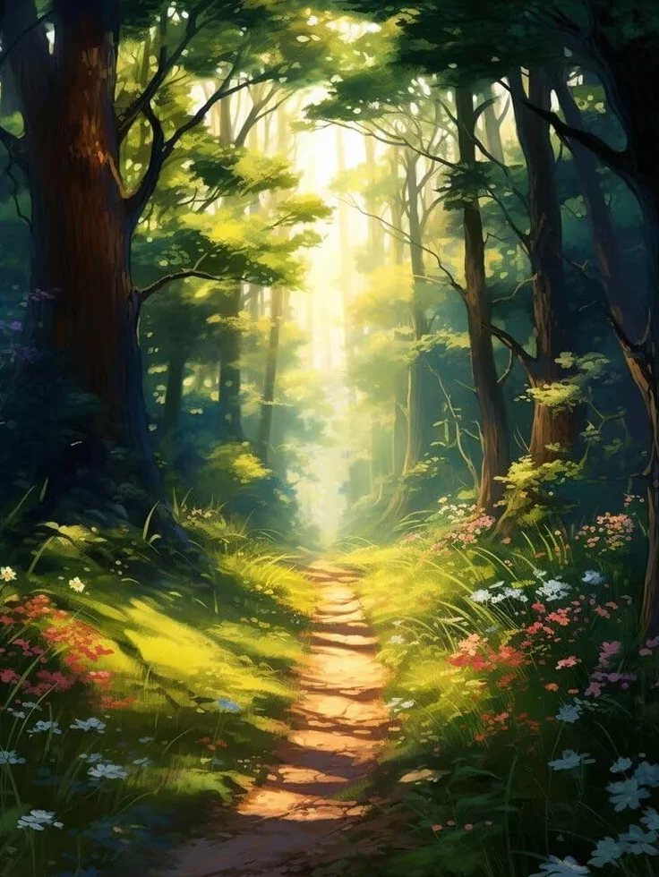 Pintar por Numeros Sendero Forestal, DIY Pintar por Numeros Adultos Paisaje 60x90 cm, Cuadros para Pintar por Numeros con Pinceles y Pinturas Acrílicas para Decoración del Hogar (Sin Marco) -YH1043