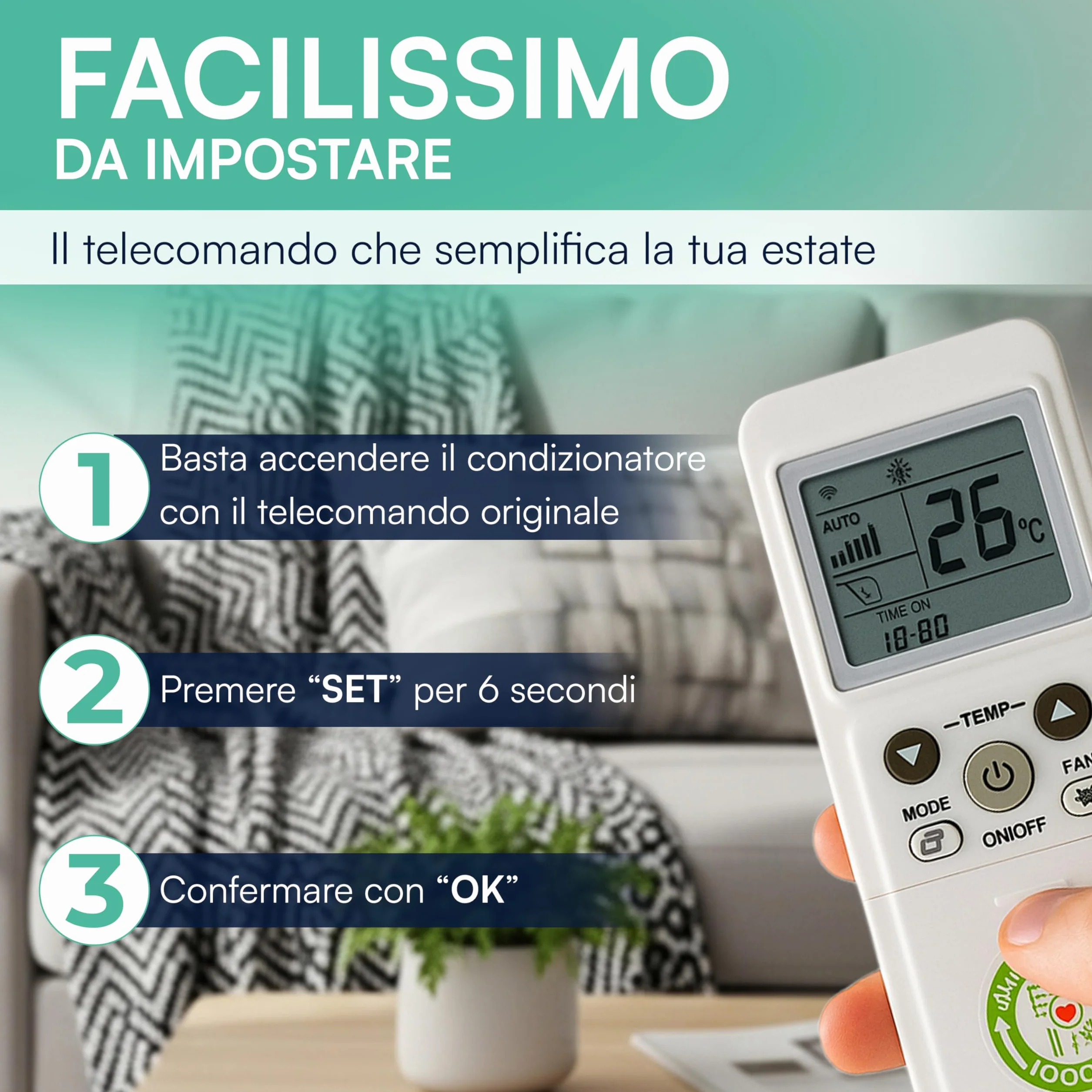 Mando a distancia universal para aire acondicionado con temporizador