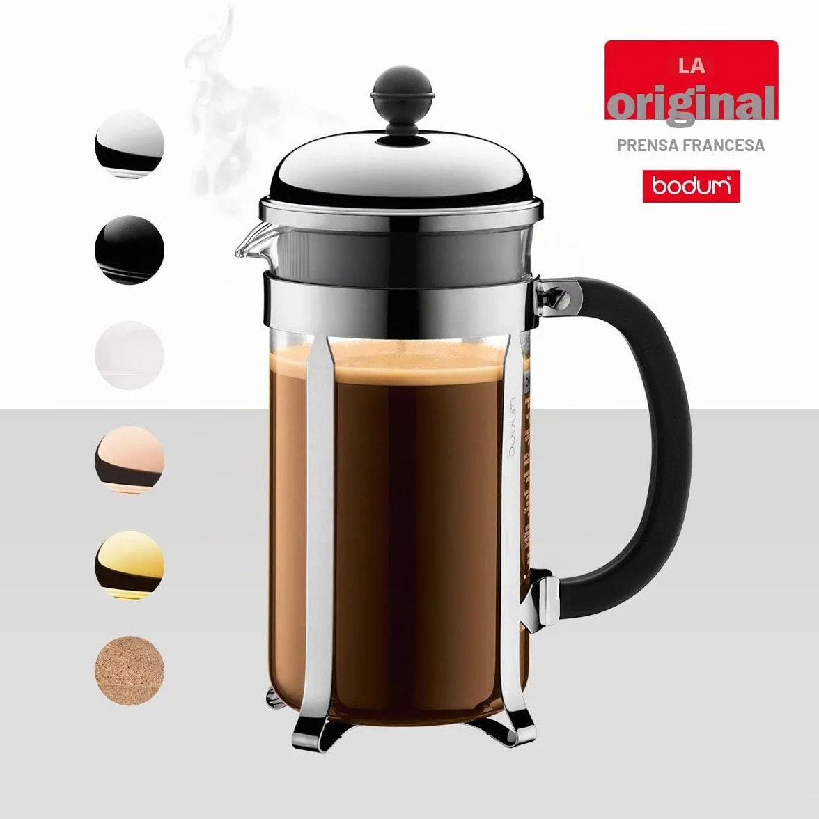 Bodum - 1928-913 - Chambord - Cafetera 8 tazas - 1.0 l - color blanco crema