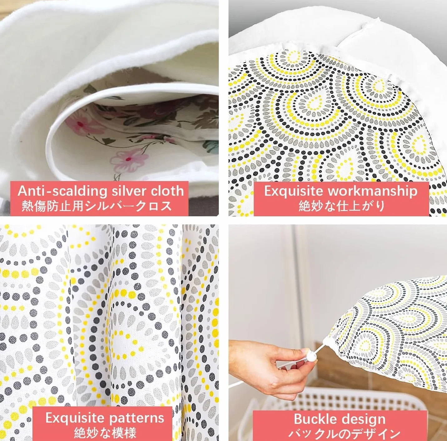 Funda para tabla de planchar con acolchado resistente a las quemaduras y banda elástica para uso con plancha de vapor