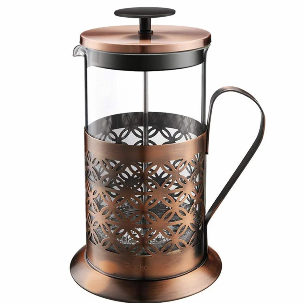 French Press Stamp Pot Coffee Maker Cafetera de doble pared, prensa francesa de vidrio incl. Filtro de café de acero inoxidable-1000ML