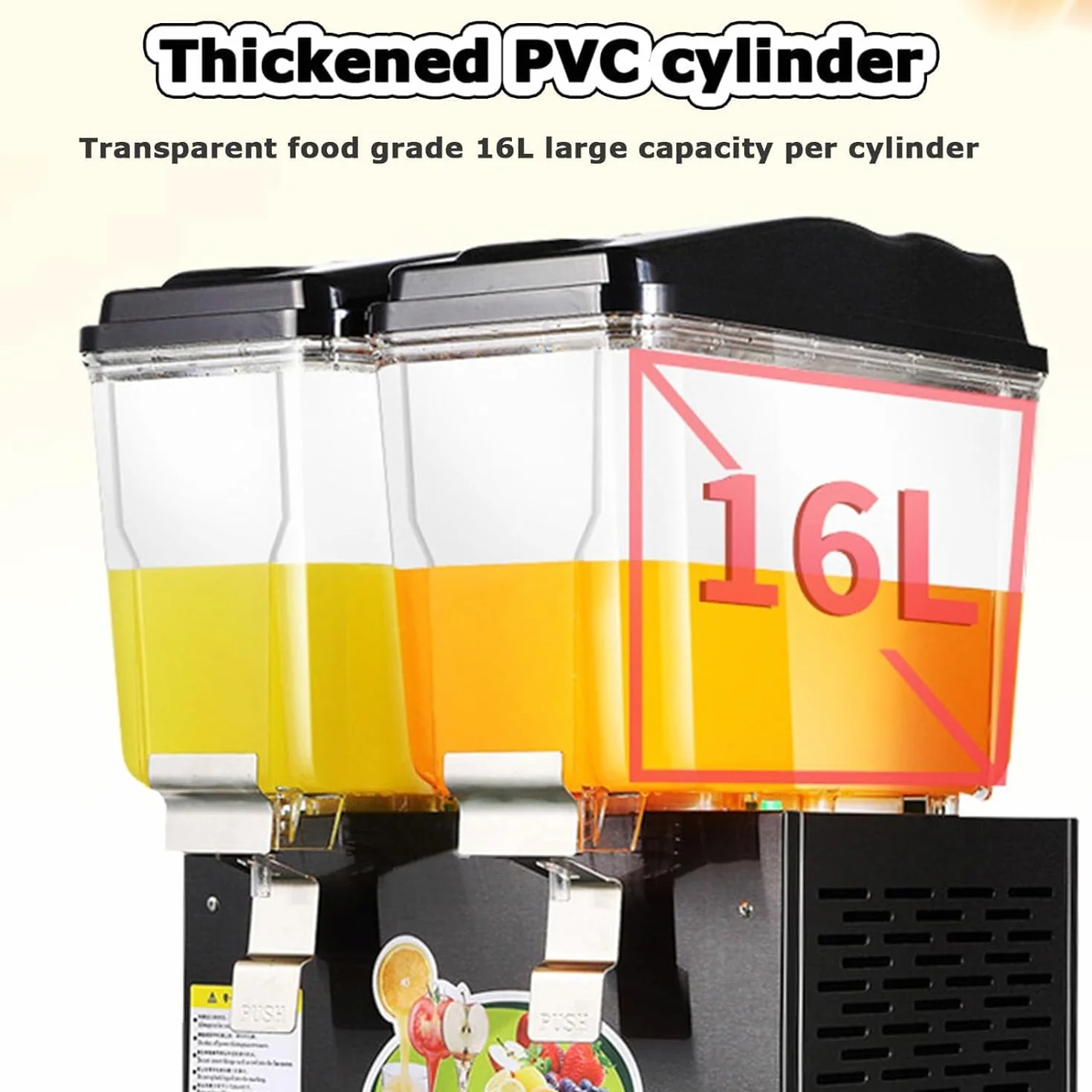 SXHEYUY Máquina De Bebidas Comercial Máquina Jugo, Dispensador Bebidas Frías Comercial, Dispensador Jugo Dispensador Acero Inoxidable Desayuno Buffet Bares Hoteles,Negro