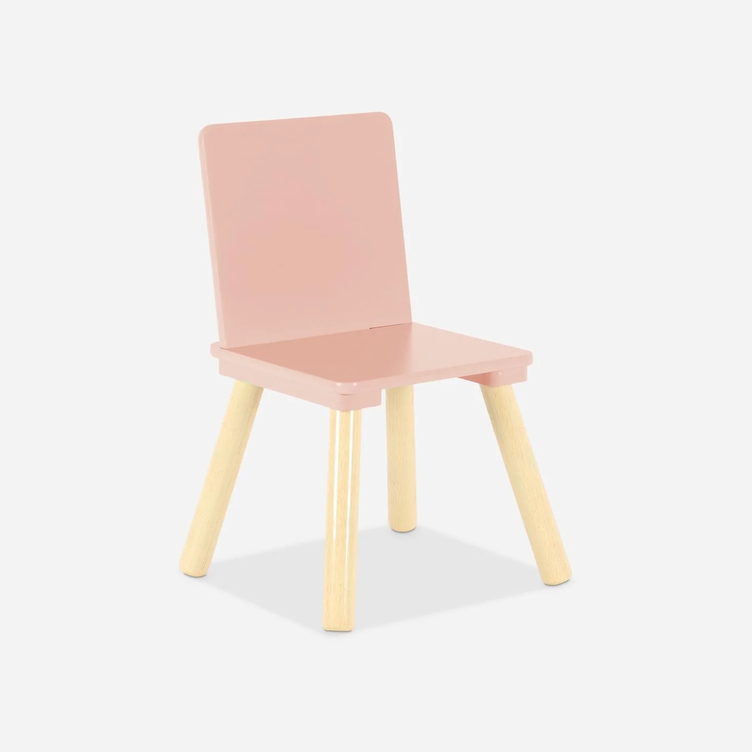 sweeek - Mesa Infantil Cuadrada con 2 sillas, Jude, Rosa, 60x60x43 cm