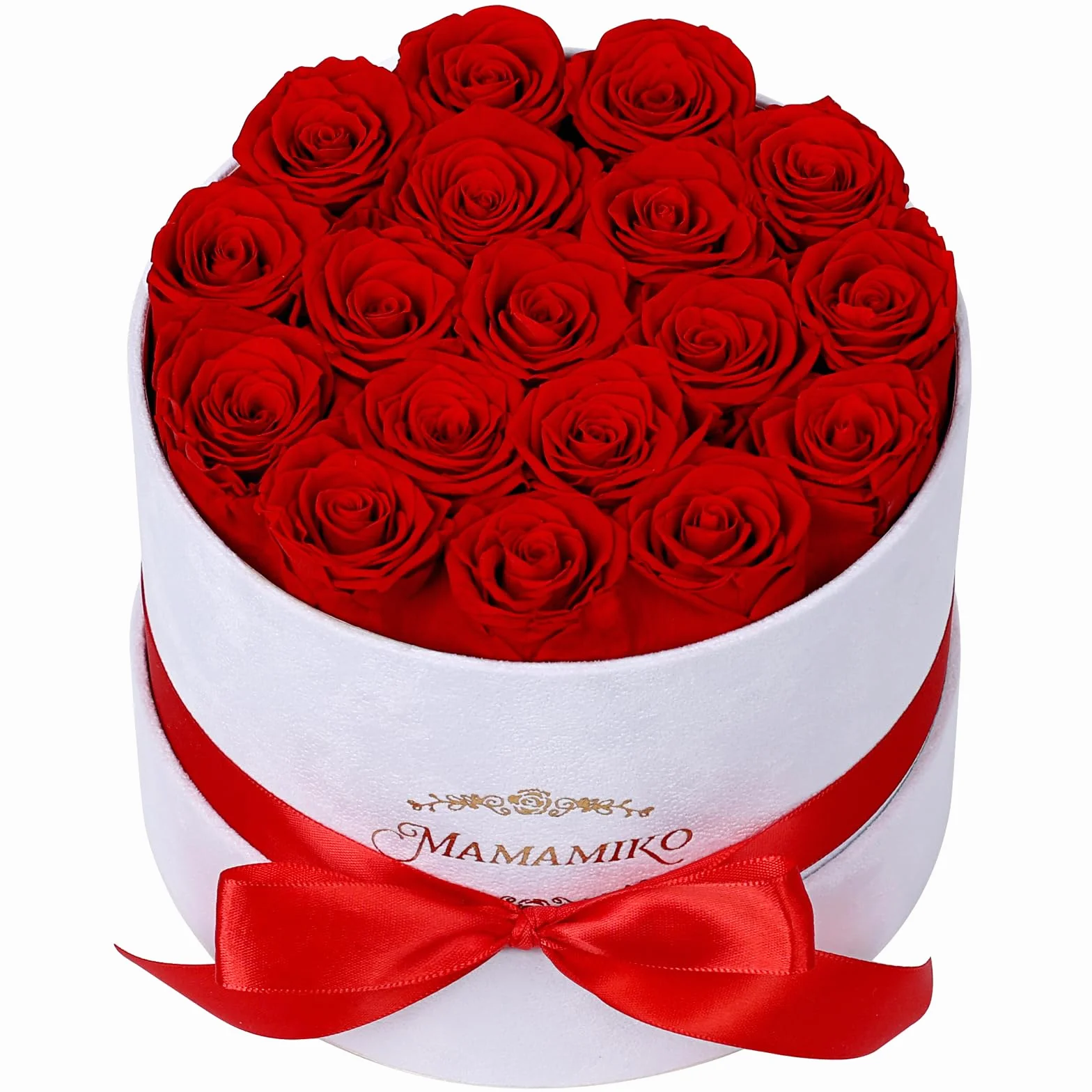 18 Rosas Eternas Rojas en Caja de Rosas, Flor Preservada, Regalo Mujer | Regalo de rosas eternas para mujer, novia o esposa en San Valentín, aniversario, cumpleaños o Día de la Madre