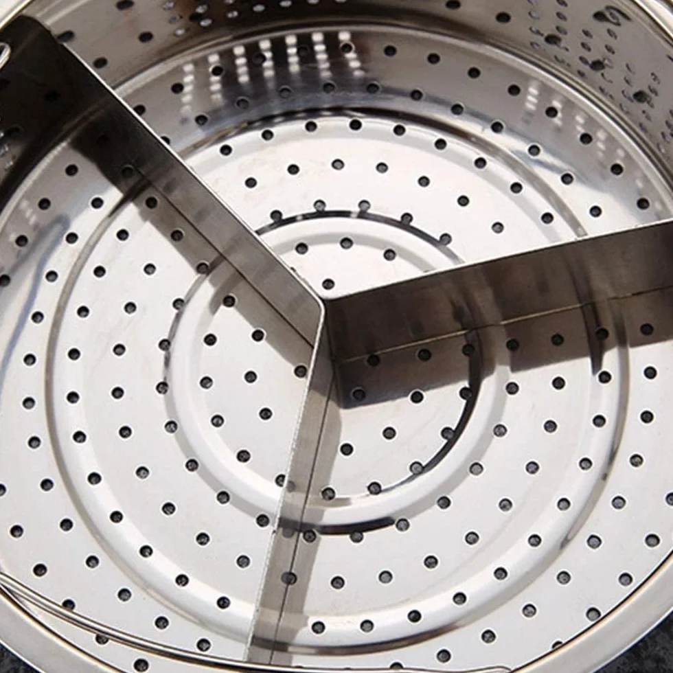 Cesta de acero inoxidable con soporte para vapor, juego de separación