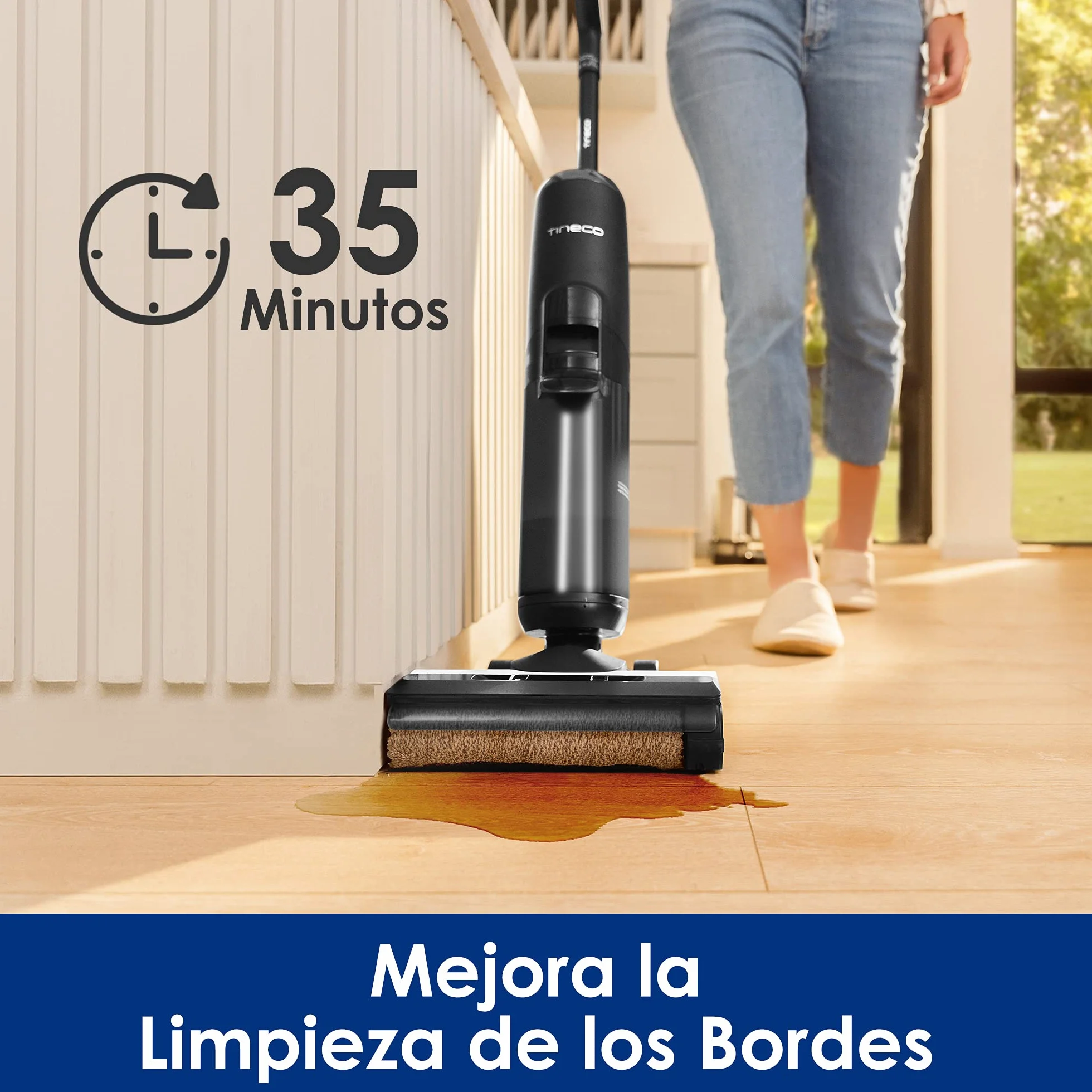 Tineco Floor One S5 Aspiradora Escoba Inteligente, Aspiradora en Seco y Húmedo, Sin Cables, Pantalla Digital, Sensor Inteligente, Friegasuelos