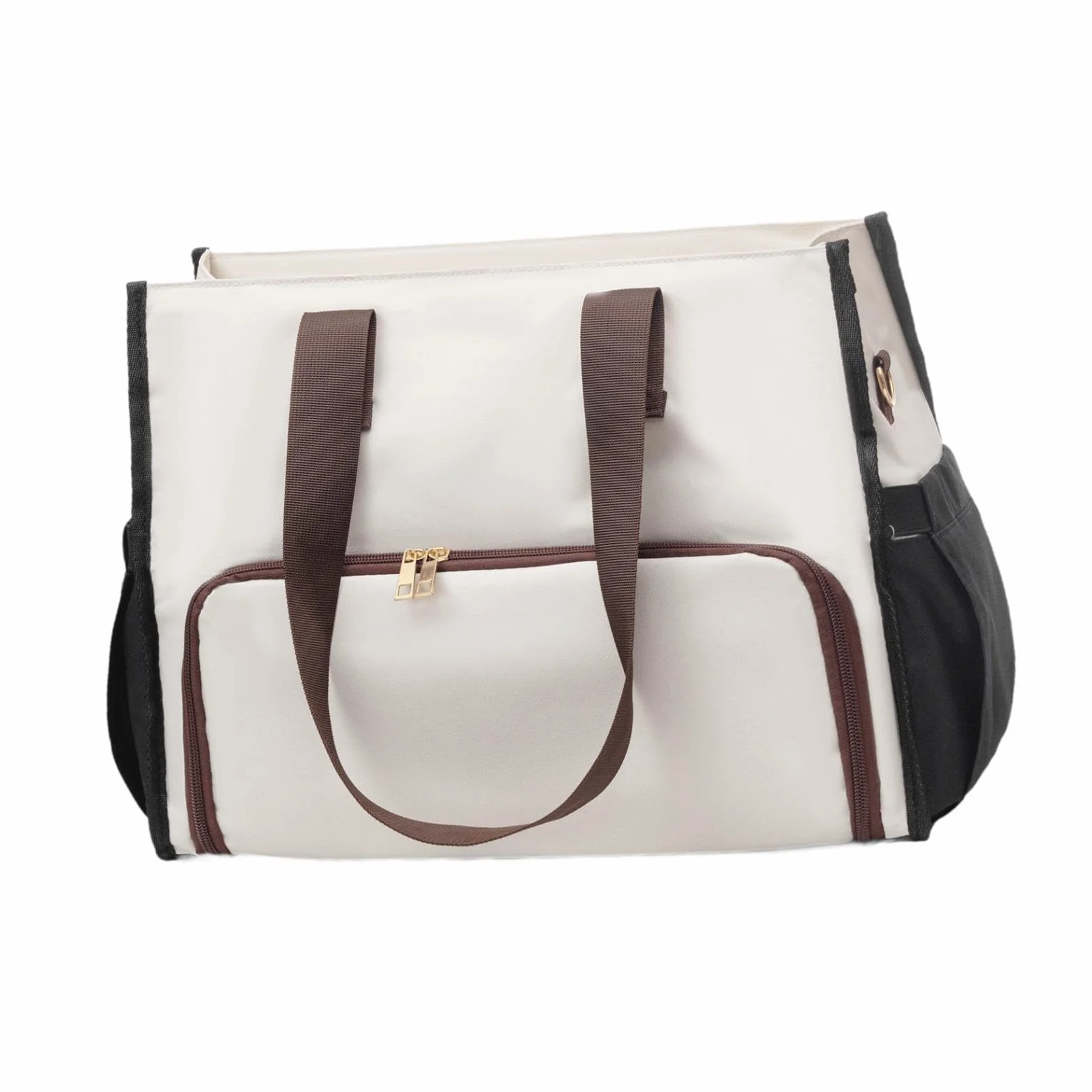 Milageto Bolso de Mano para Mujer, isotérmico, con Gran Capacidad, Multifuncional, Tipo y Bolsa de Almacenamiento portátil para Exteriores, Negro Blanco Marrón