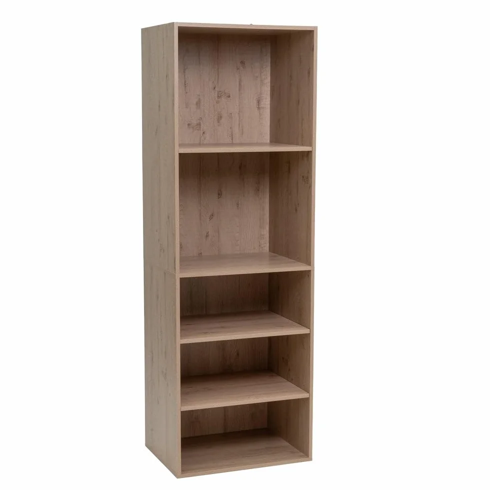 LOLAhome Armario Modular Natural de Madera con 5 estantes 60x45x180 cm