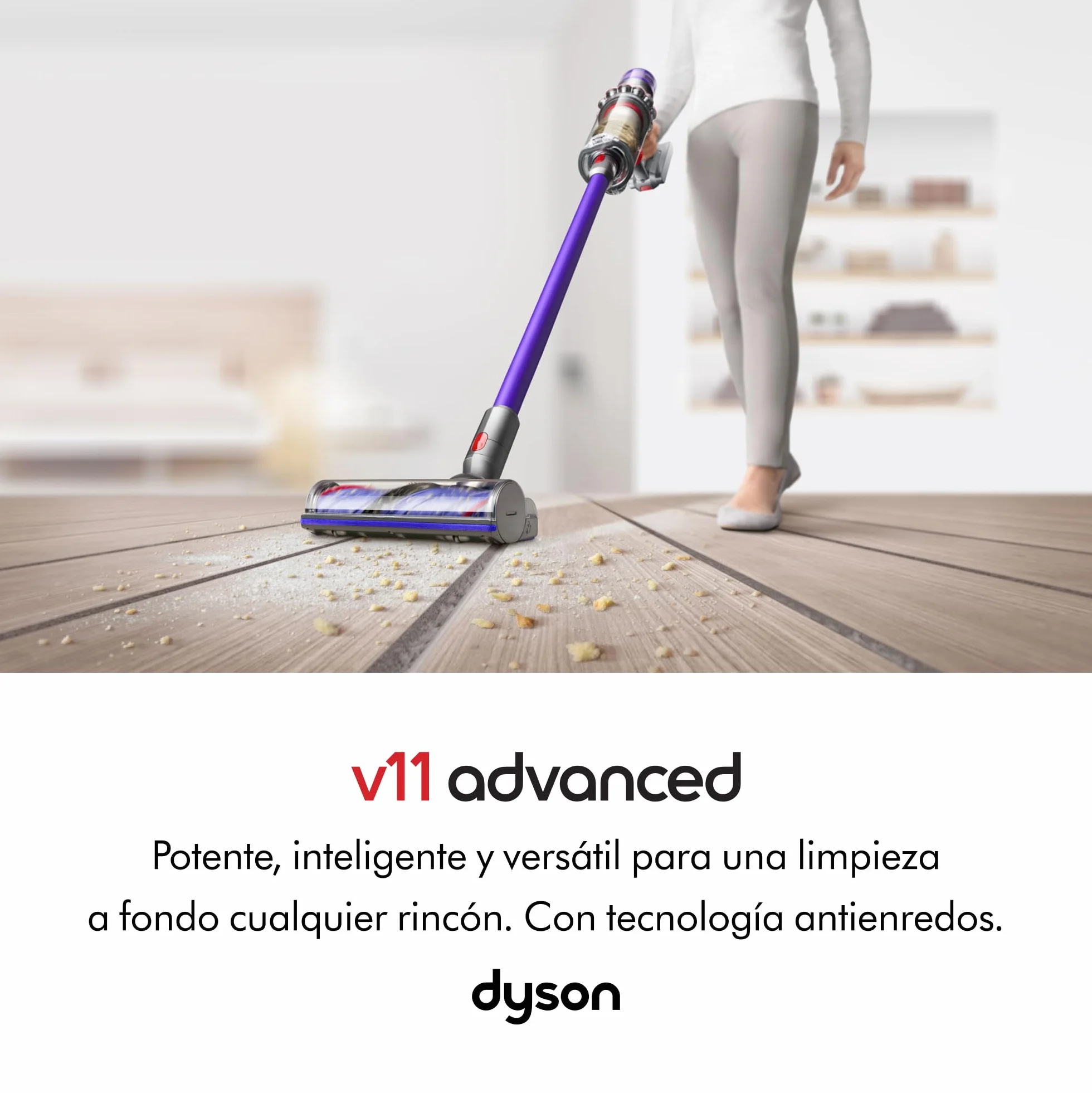 Dyson V11 Advanced aspiradora sin Cable 200 Airwatts 60 min Anti-enredos Mano y Suelos Níquel Violeta