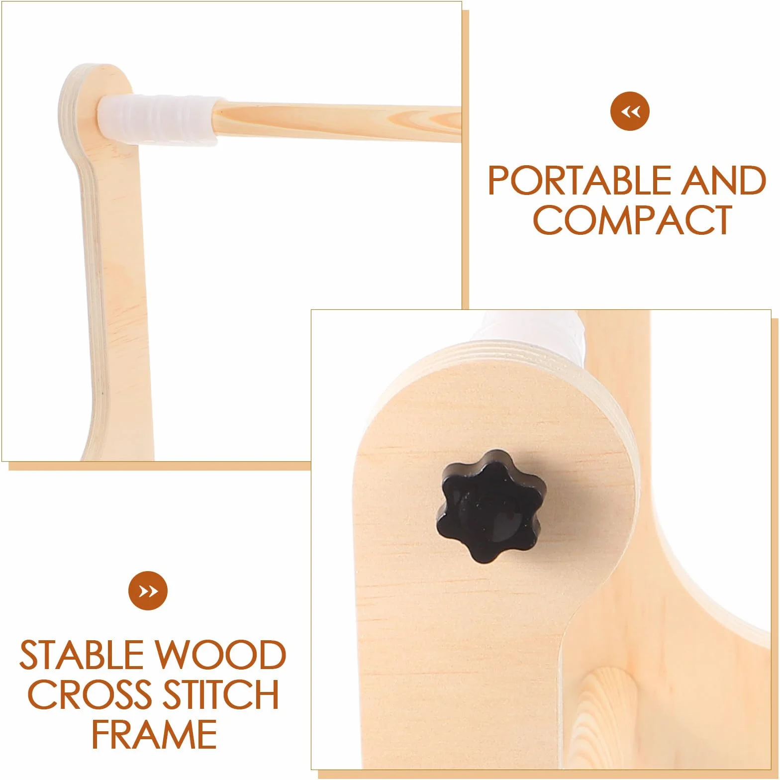 DOITOOL Soporte Ajustable para Aro de Bordar de Madera Maciza Soporte de Regazo y Mesa para Punto de Cruz Bastidor Portátil para Labores de Aguja y Tapices Adecuado para Manualidades y